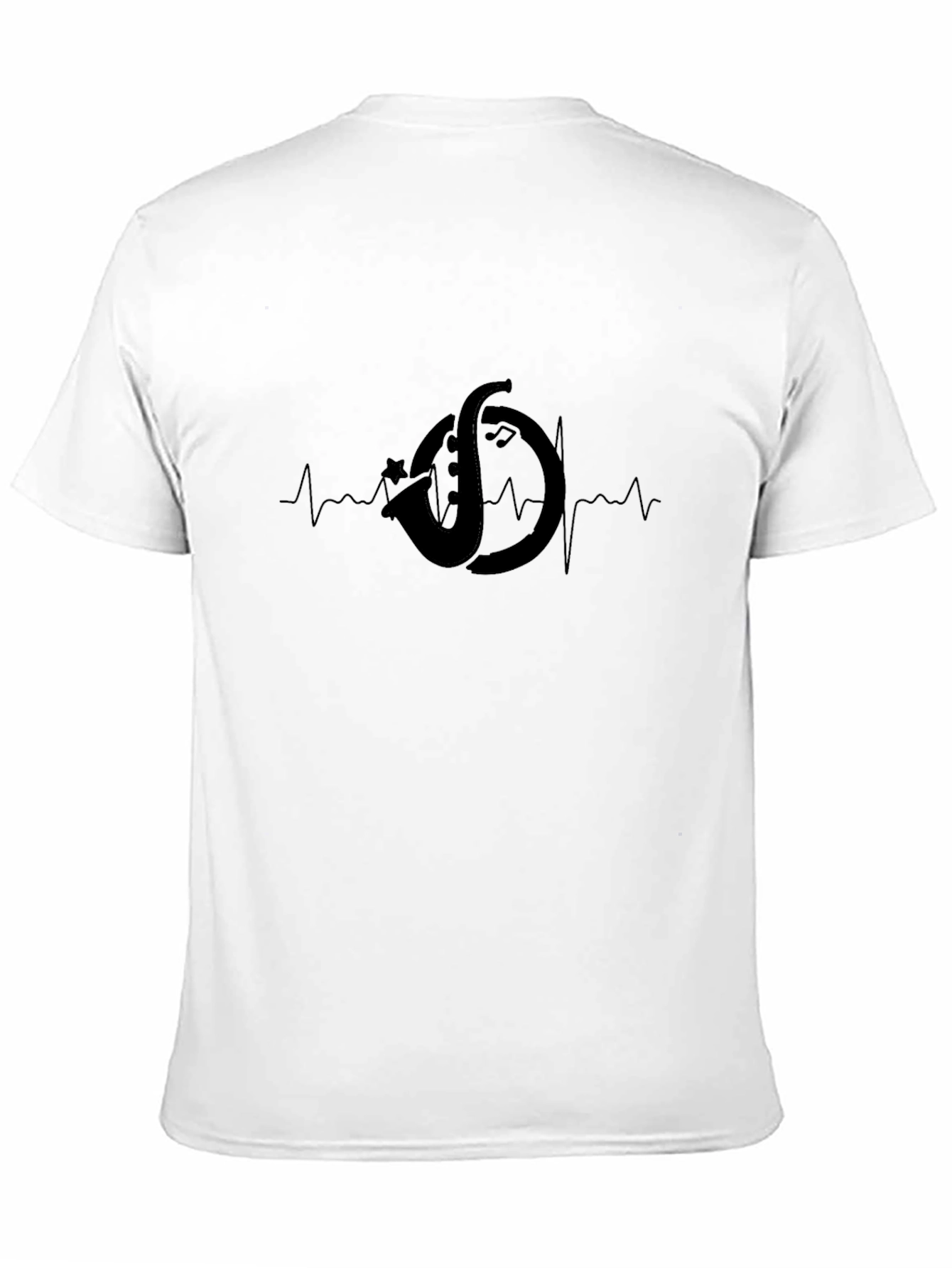 Saxophone Heartbeat Black T-Shirt