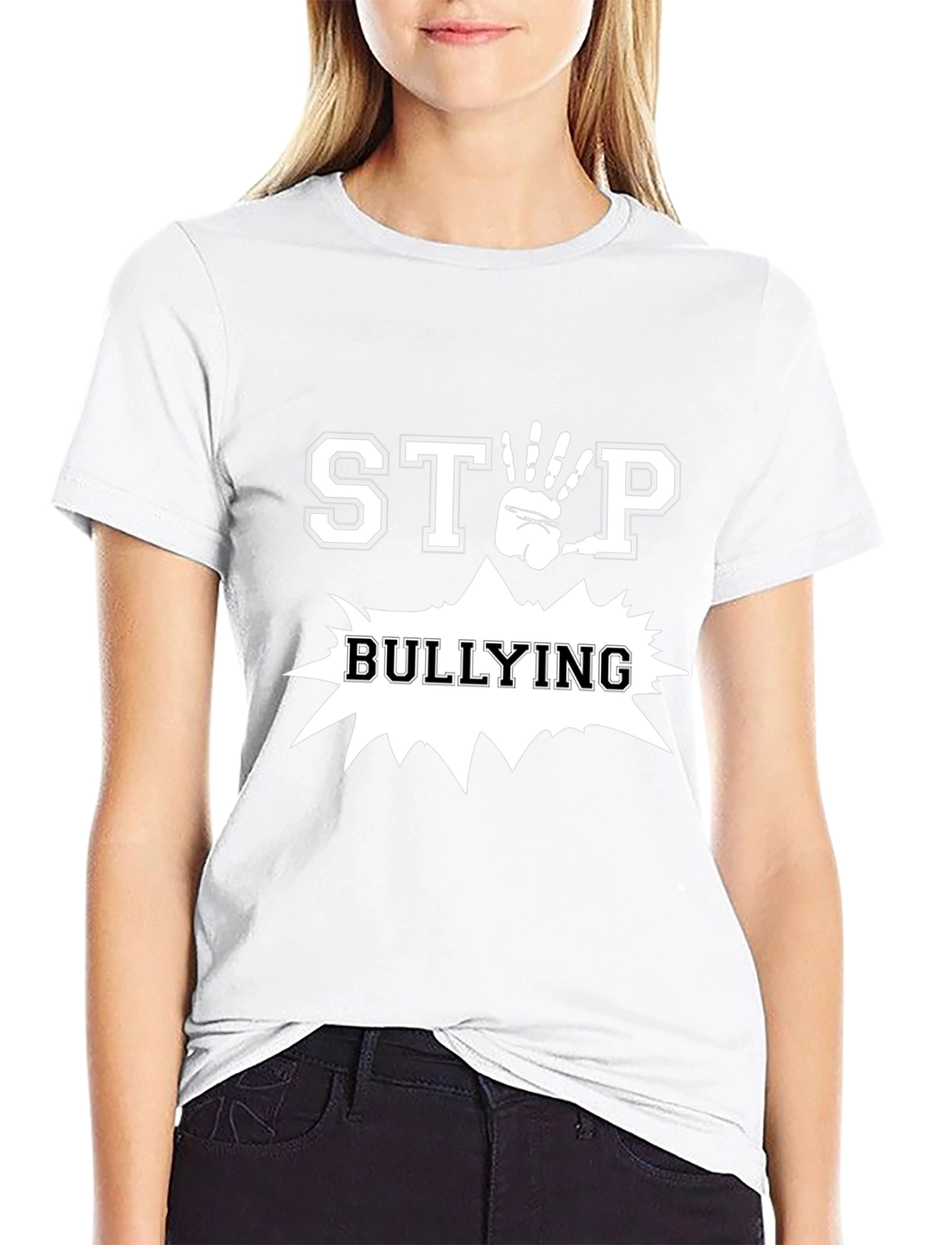 Stop Bullying T-Shirt - Black Short Sleeve