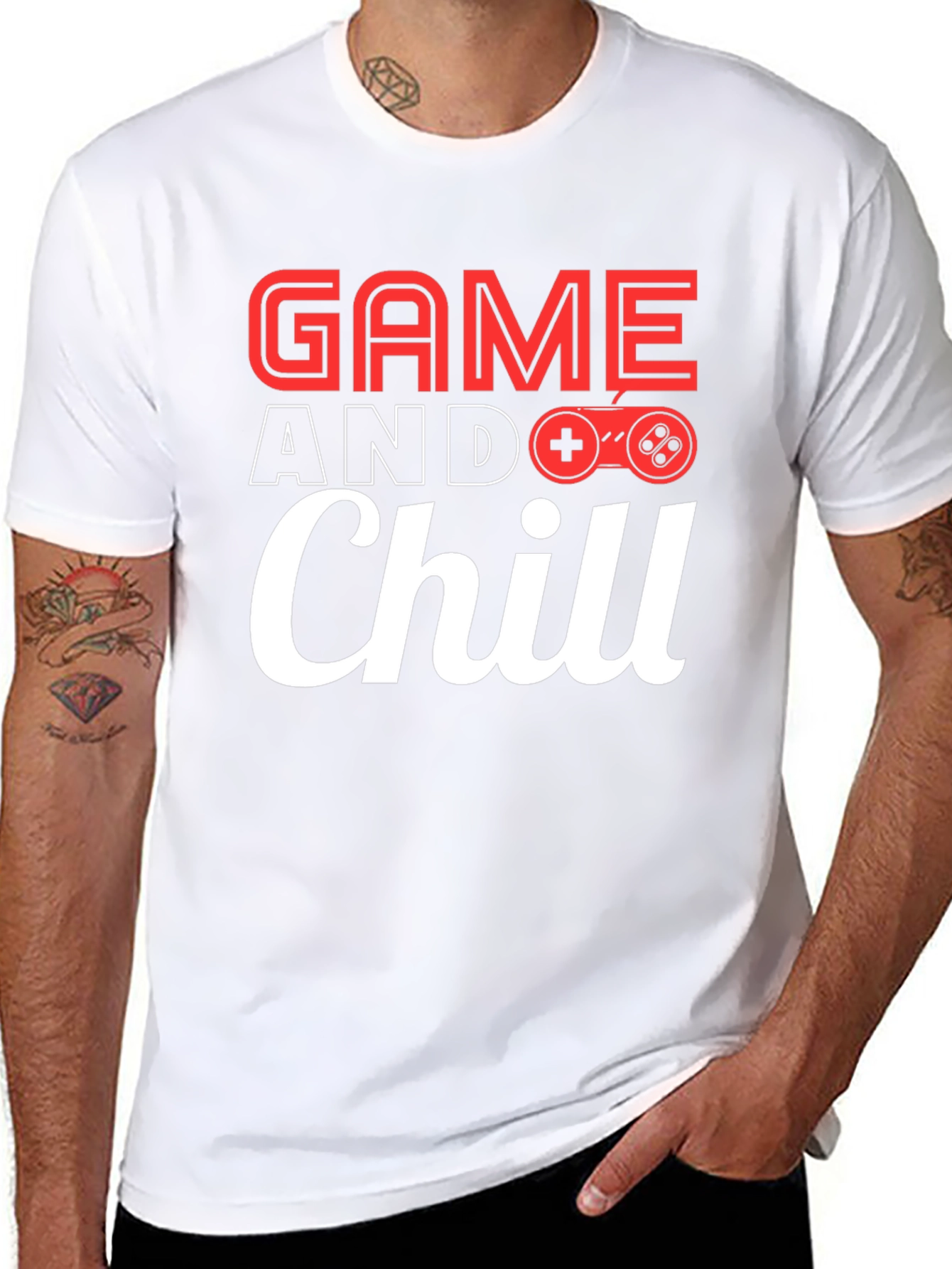 Game and Chill Black Graphic Tee