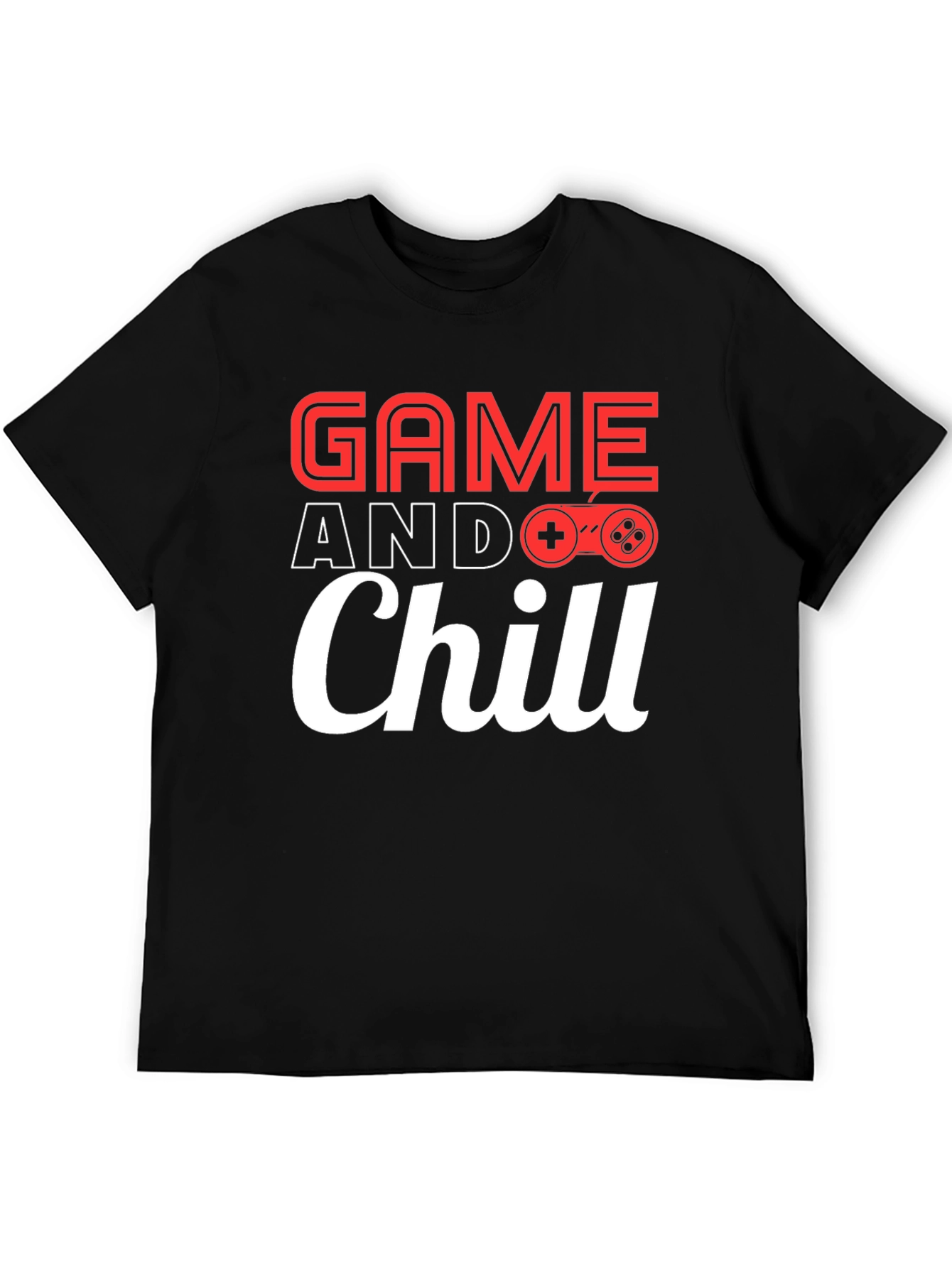 Game and Chill Black Graphic Tee