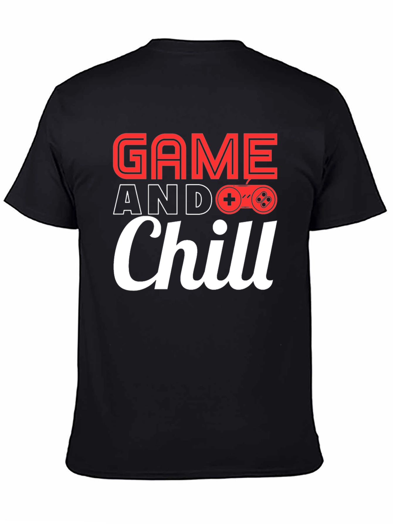 Game and Chill Black Graphic Tee