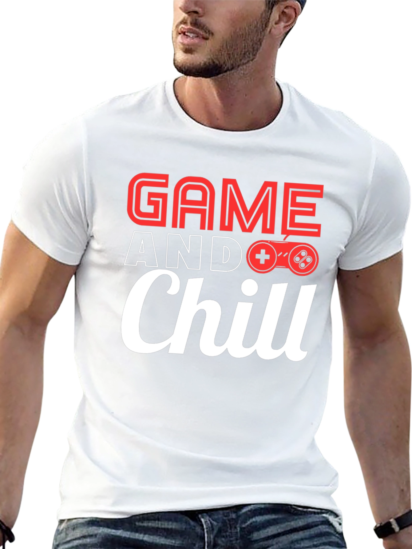 Game and Chill Black Graphic Tee