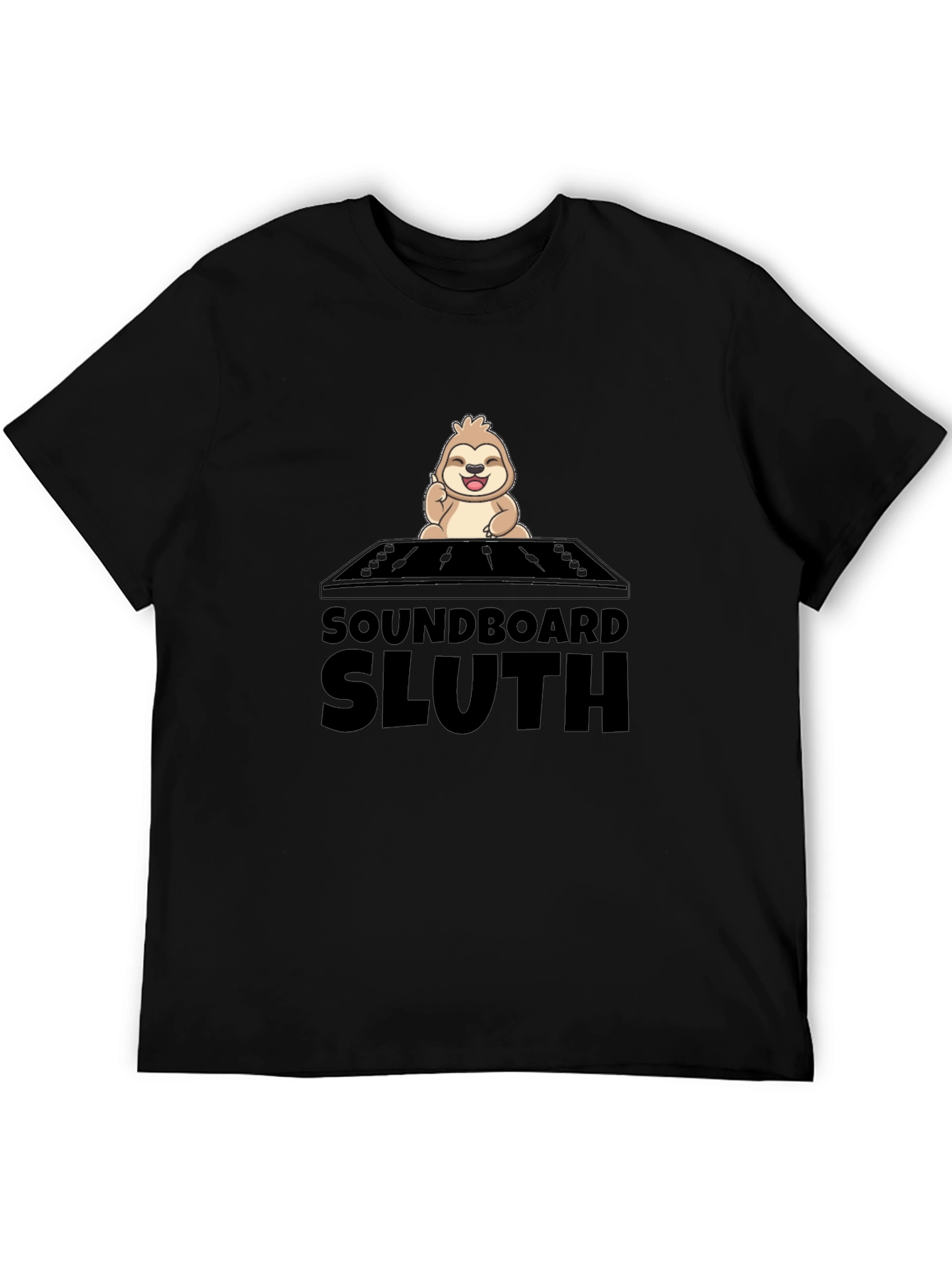 Soundboard Sloth Graphic Tee - Black