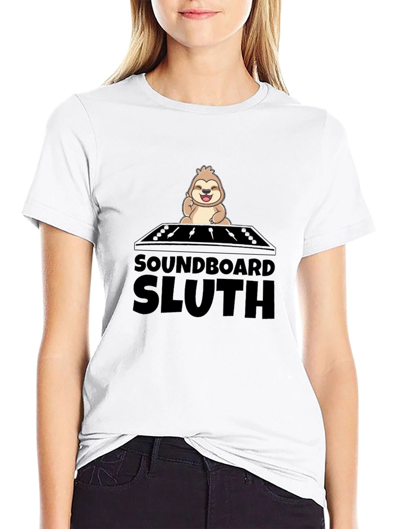 Soundboard Sloth Graphic Tee - Black