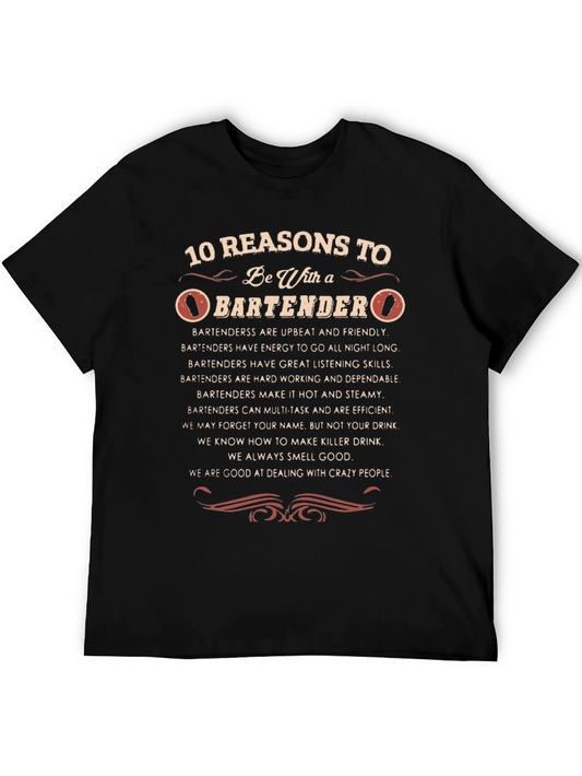 10 Reasons Bartender Black Graphic Tee