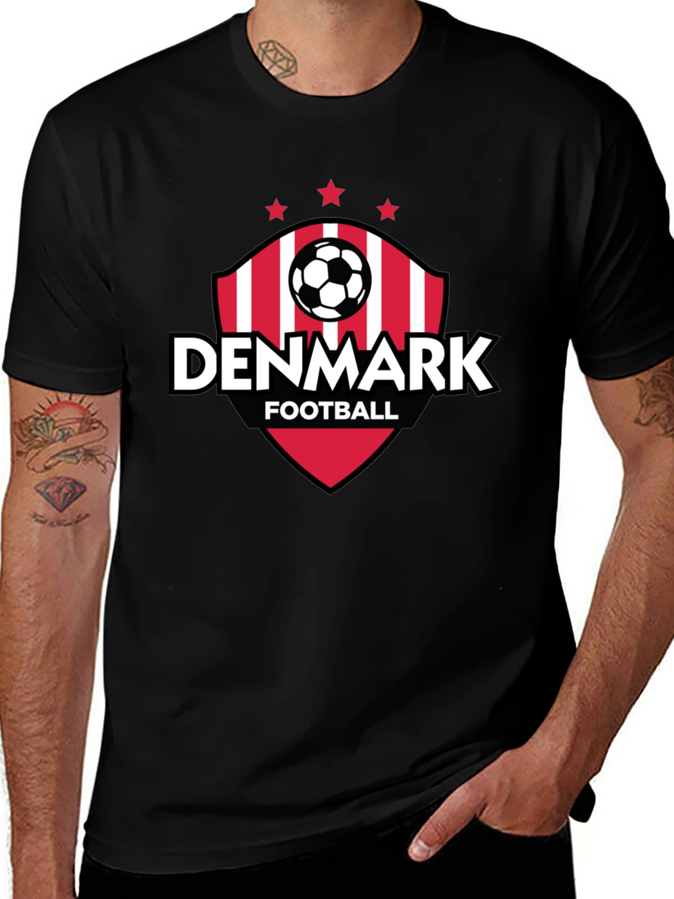 Denmark Football Fan T-Shirt - Black