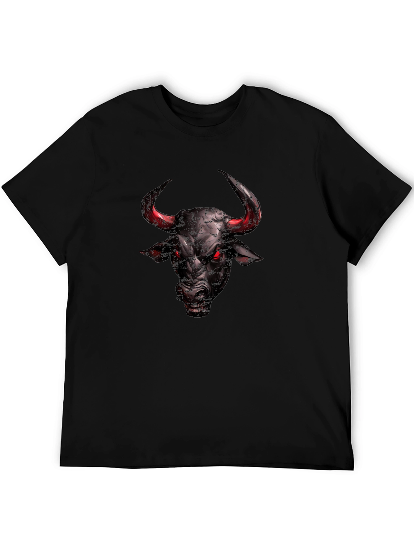 Mens Black Bull Graphic T-Shirt