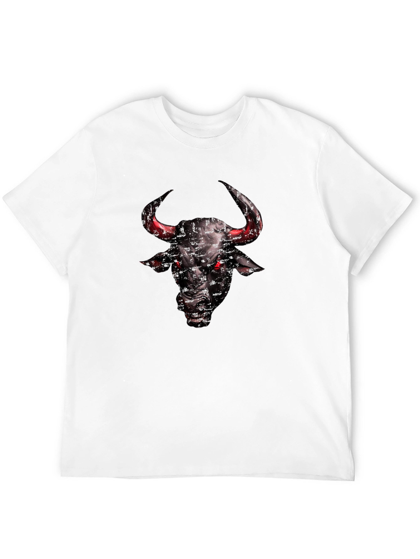 Mens Black Bull Graphic T-Shirt