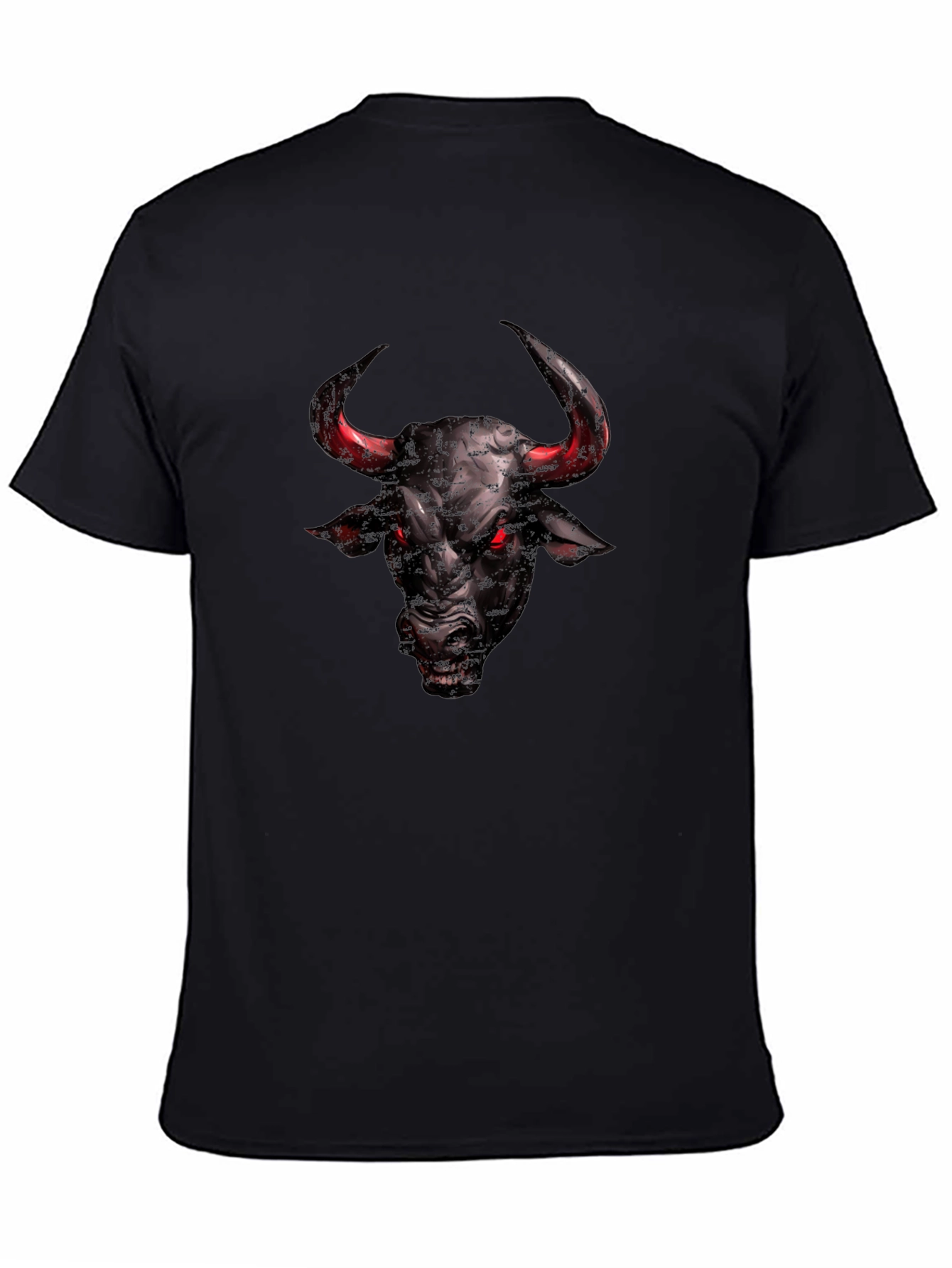 Mens Black Bull Graphic T-Shirt