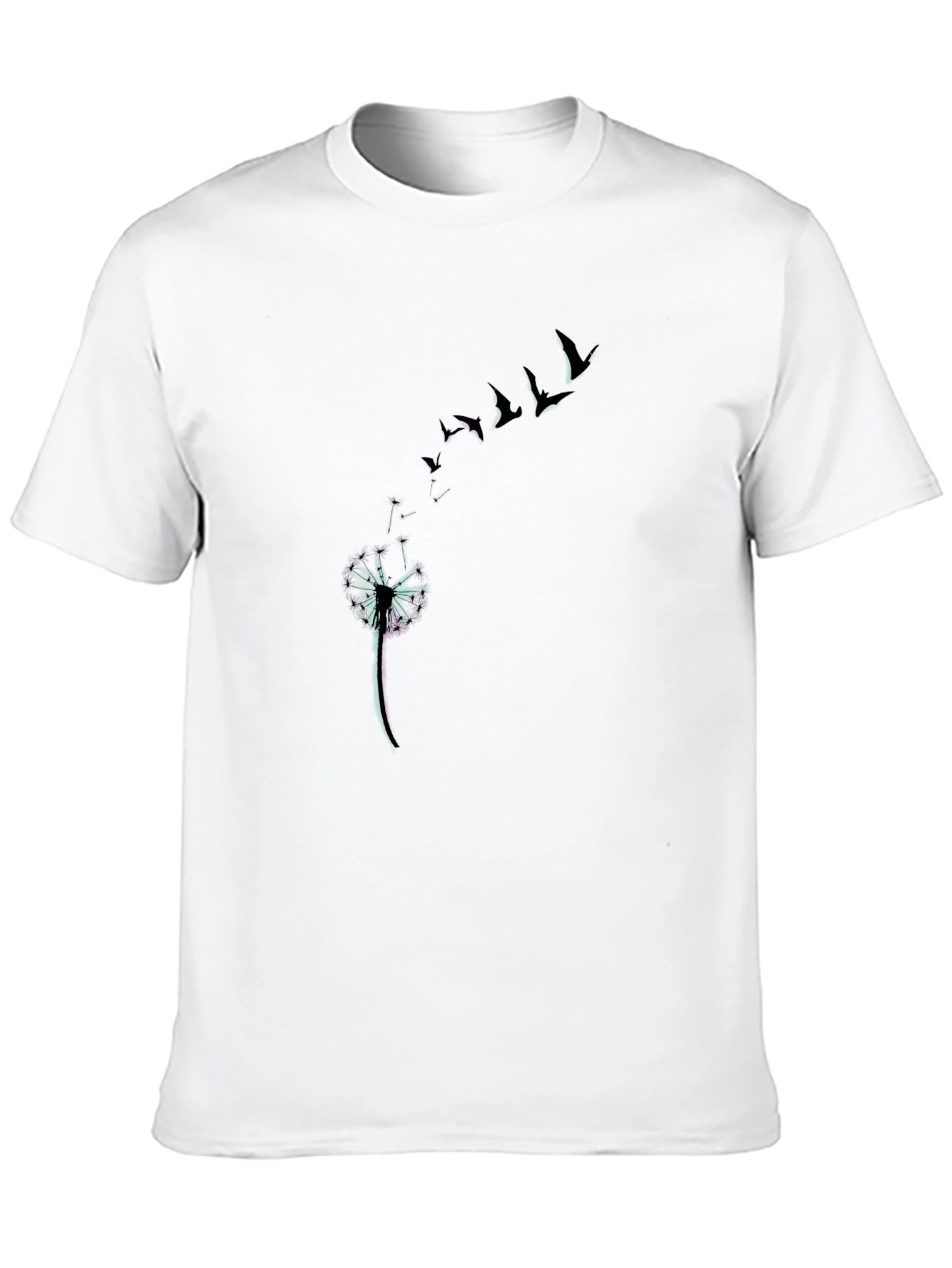 Dandelion Bird Flight Black Graphic Tee