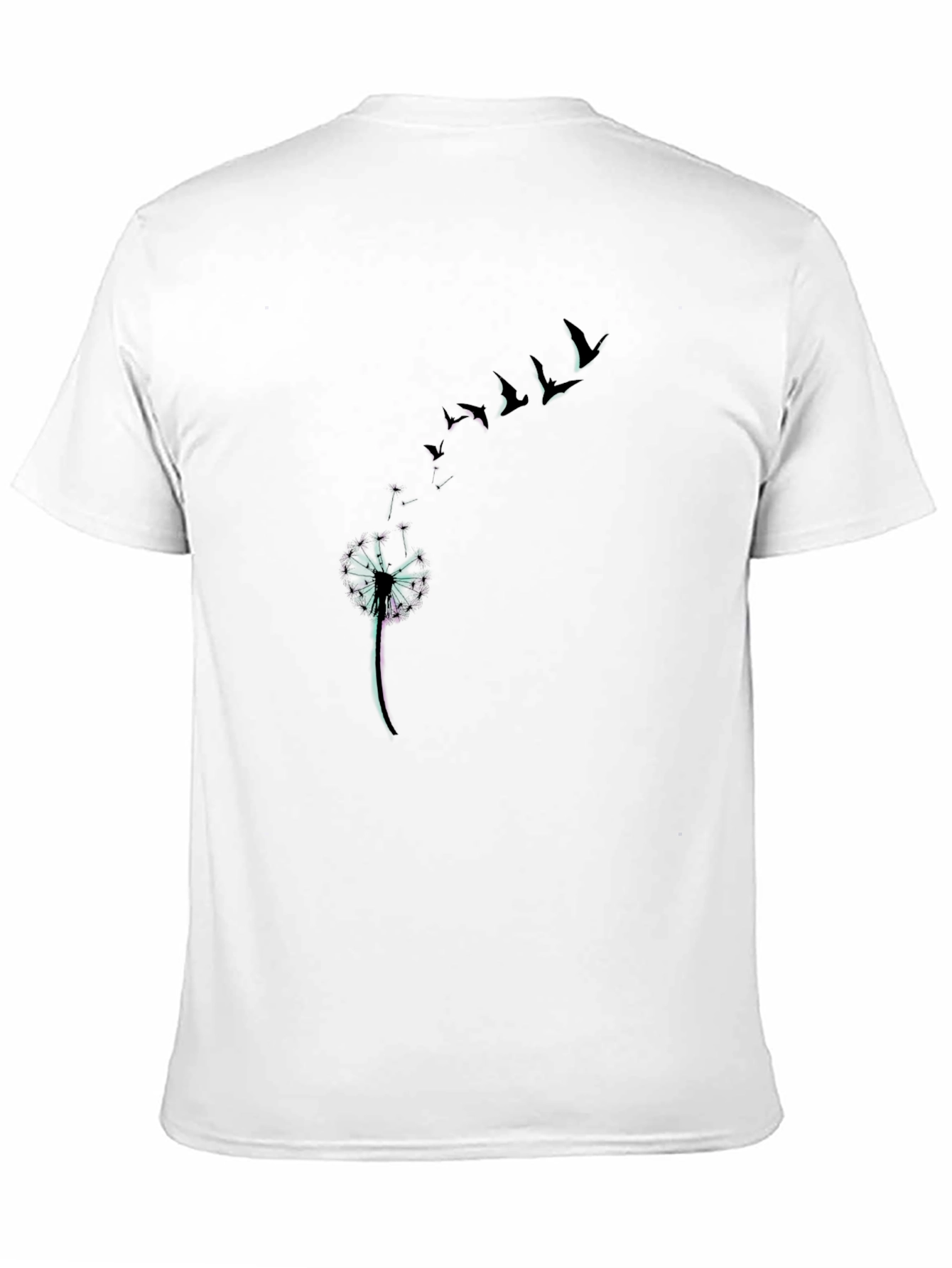 Dandelion Bird Flight Black Graphic Tee