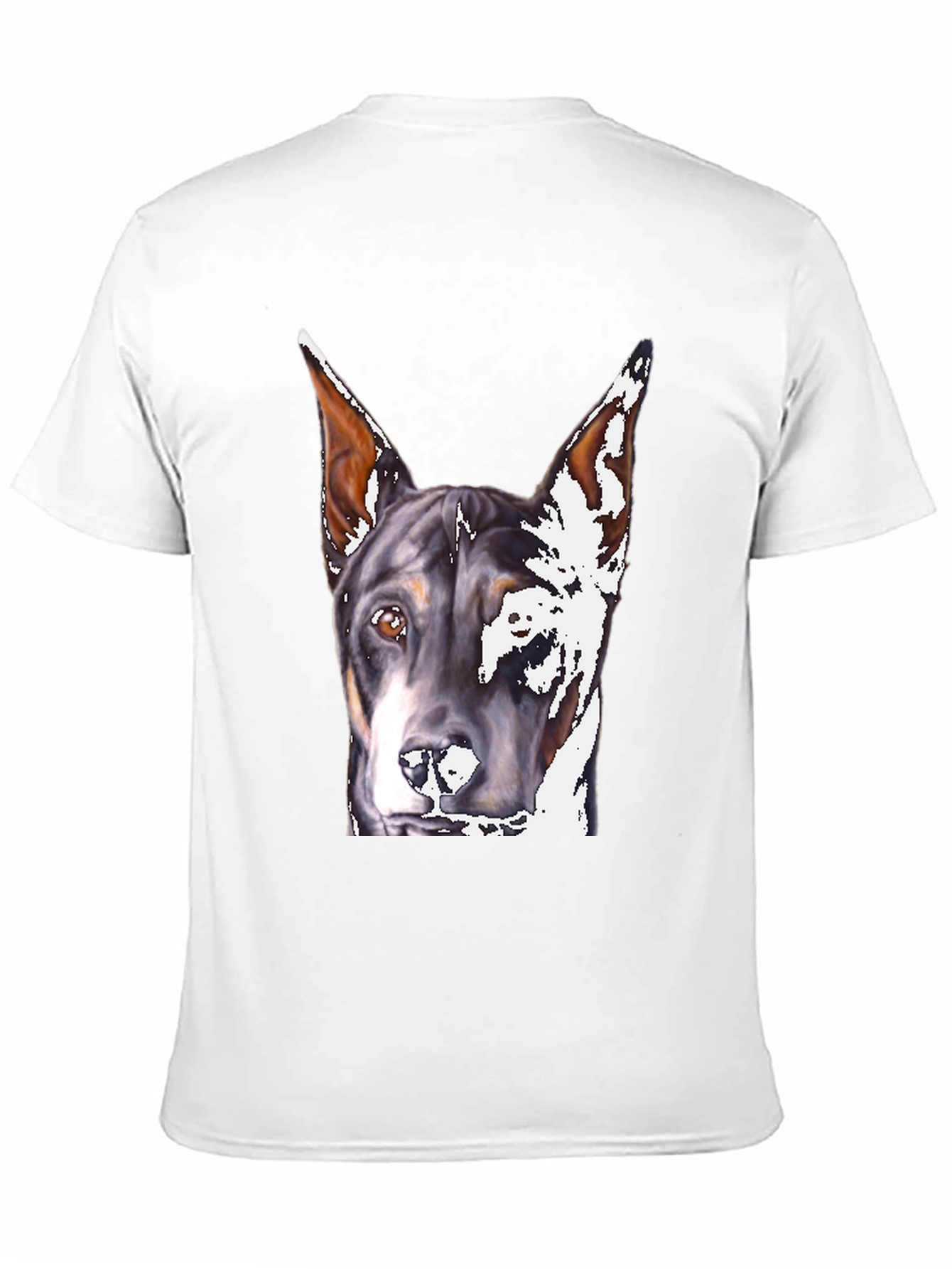 Doberman Dog Portrait Black T-Shirt