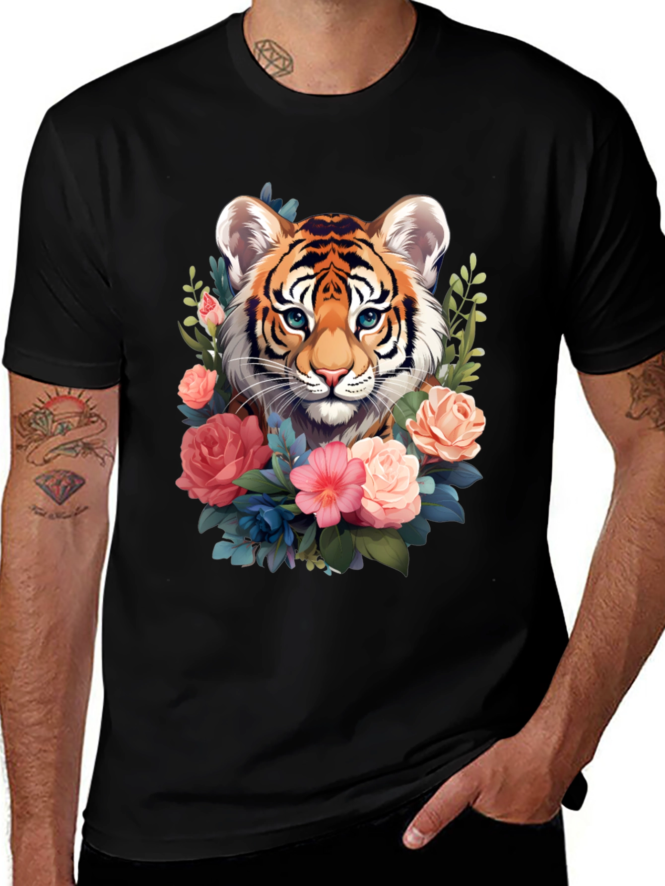 Tiger Floral Graphic Tee