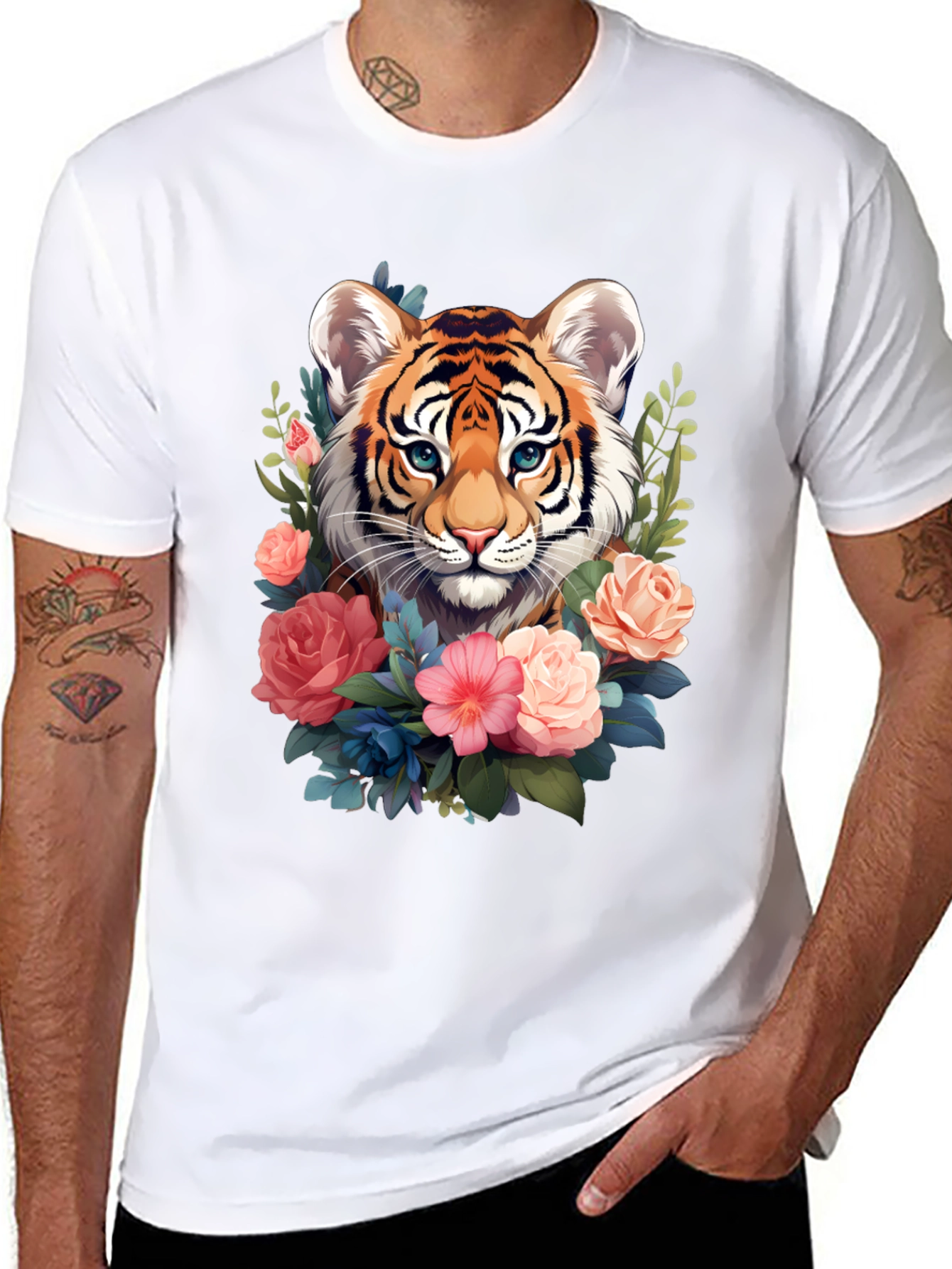 Tiger Floral Graphic Tee