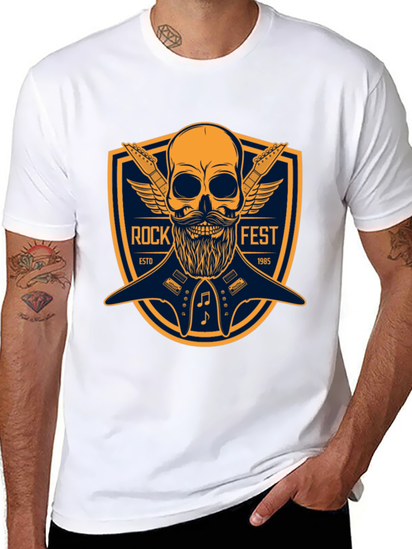 Rock Fest Skull & Guitar Graphic Tee