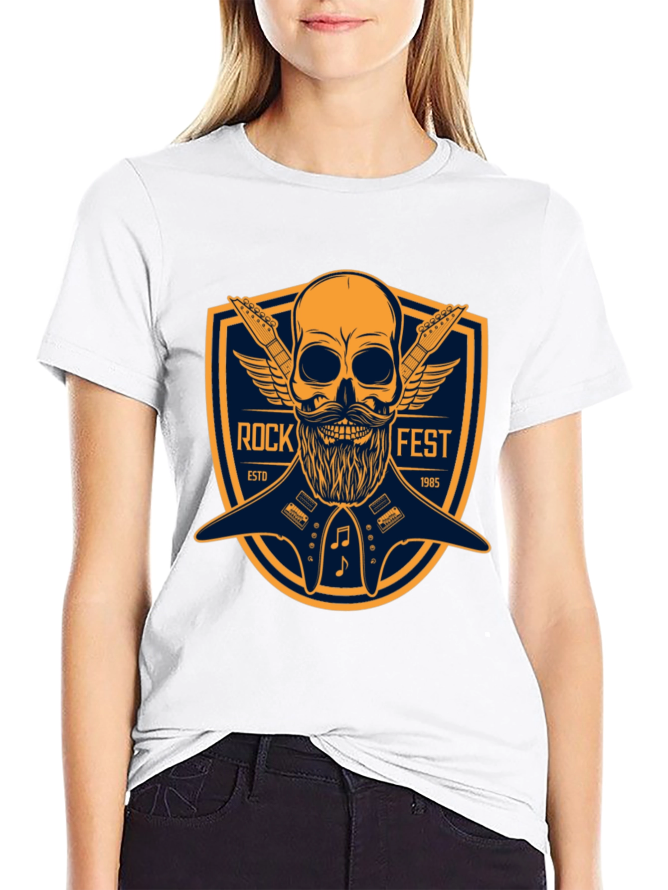 Rock Fest Skull & Guitar Graphic Tee