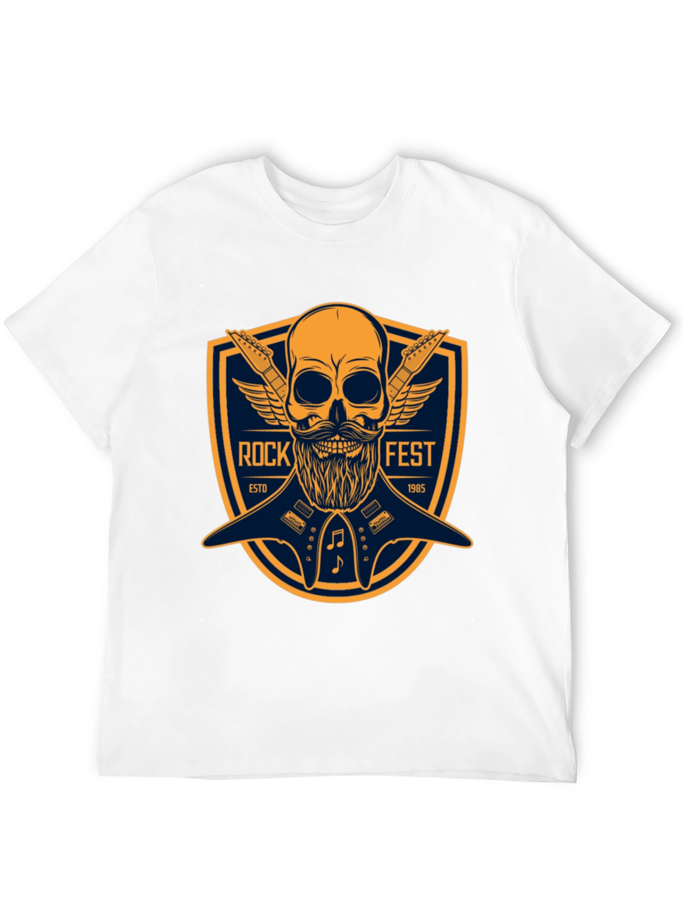 Rock Fest Skull & Guitar Graphic Tee