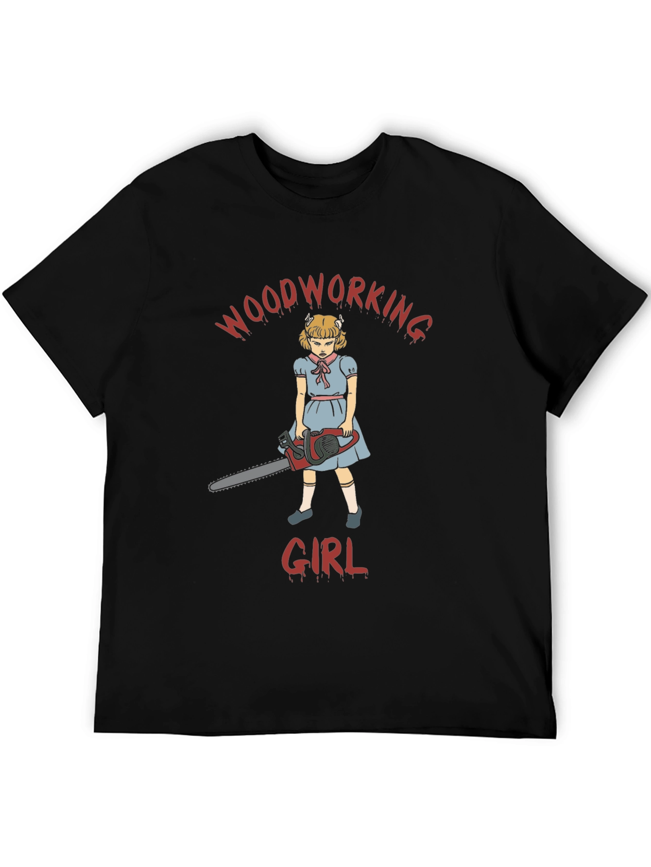 Woodworking Girl T-Shirt - Horror Theme