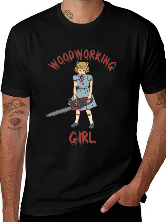 Woodworking Girl T-Shirt - Horror Theme