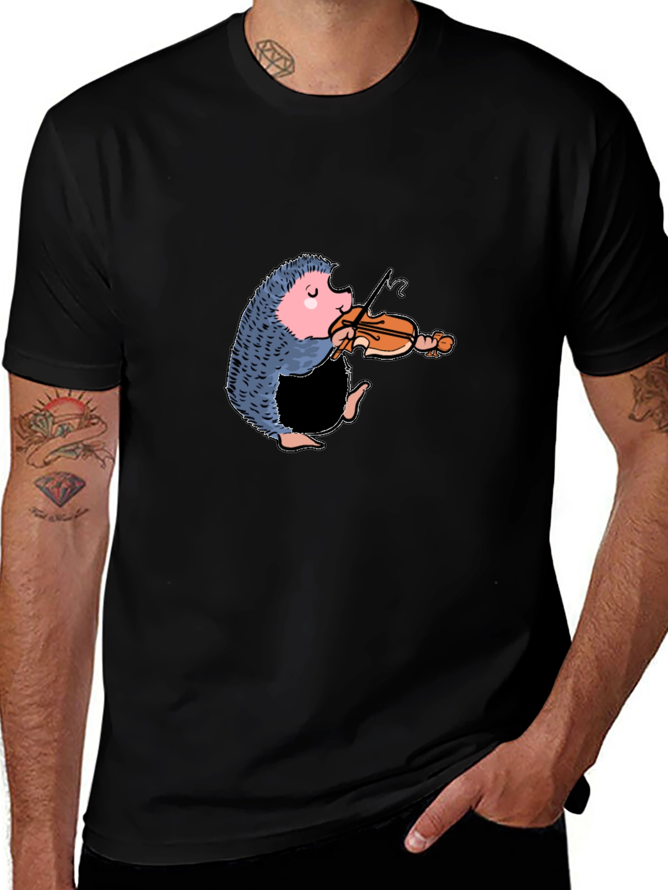 Funny Hedgehog Playing Violin T-Shirt