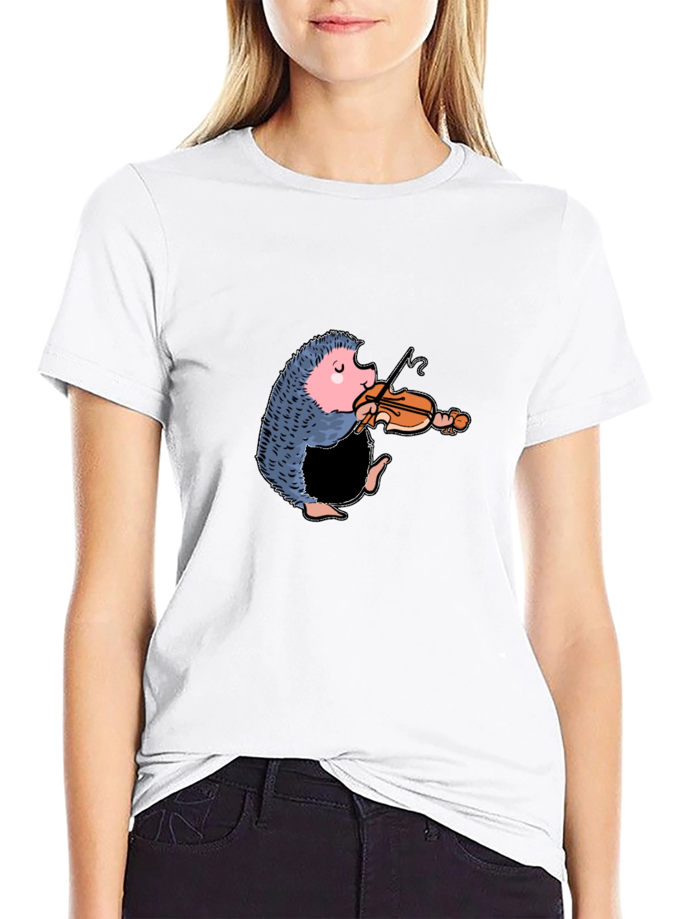 Funny Hedgehog Playing Violin T-Shirt