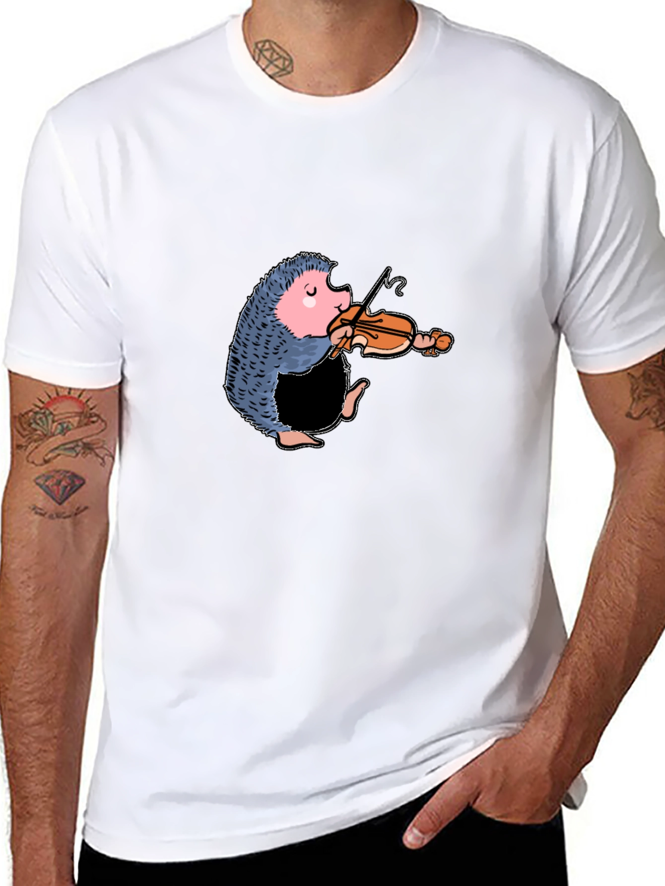 Funny Hedgehog Playing Violin T-Shirt