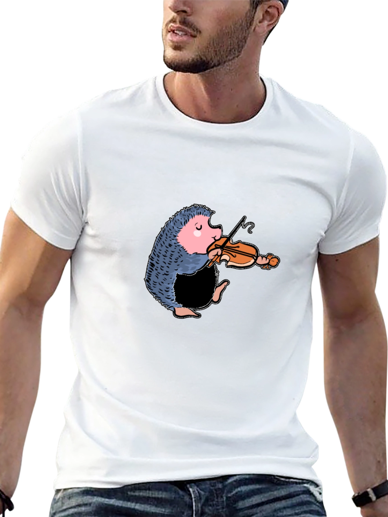 Funny Hedgehog Playing Violin T-Shirt