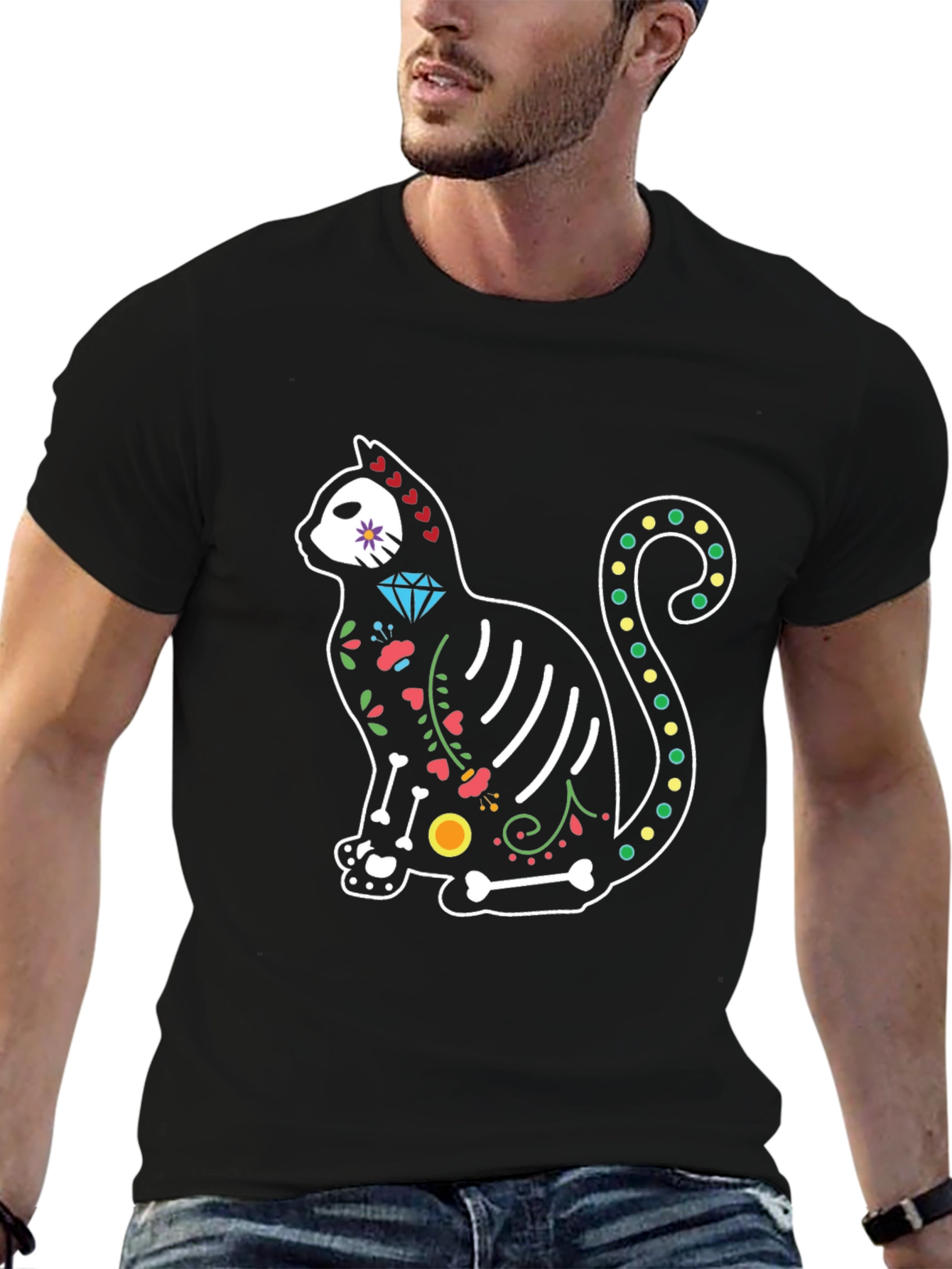 Day of the Dead Cat T-Shirt