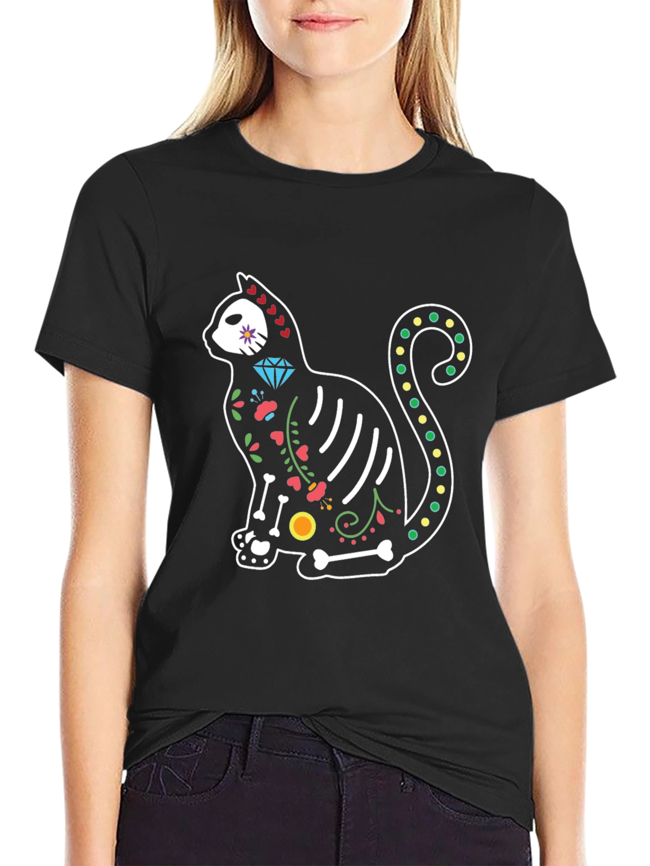 Day of the Dead Cat T-Shirt