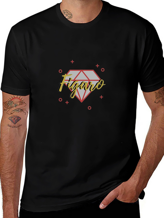 Figaro Diamond Graphic Tee - Stylish Black T-Shirt