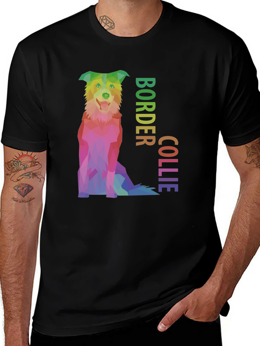 Border Collie Graphic Tee - Colorful Dog Design
