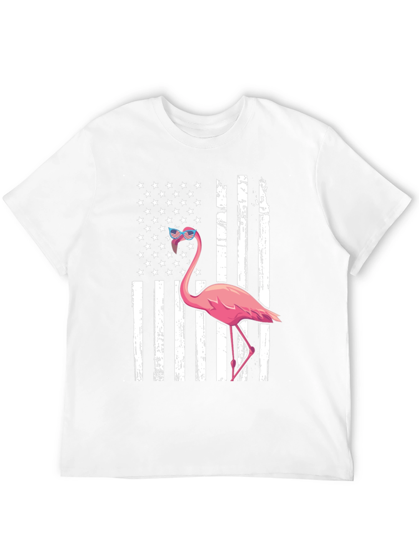 Flamingo American Flag Graphic Tee