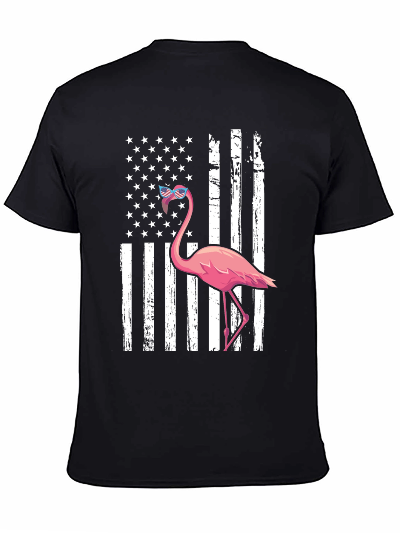 Flamingo American Flag Graphic Tee