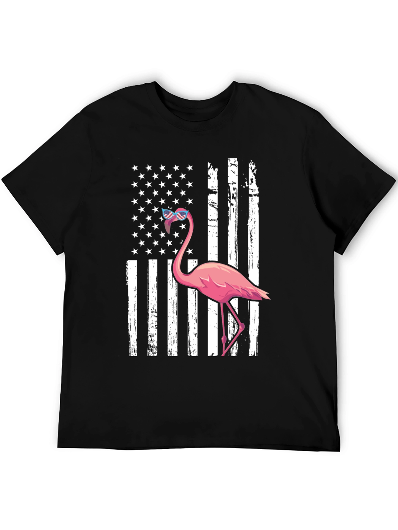 Flamingo American Flag Graphic Tee