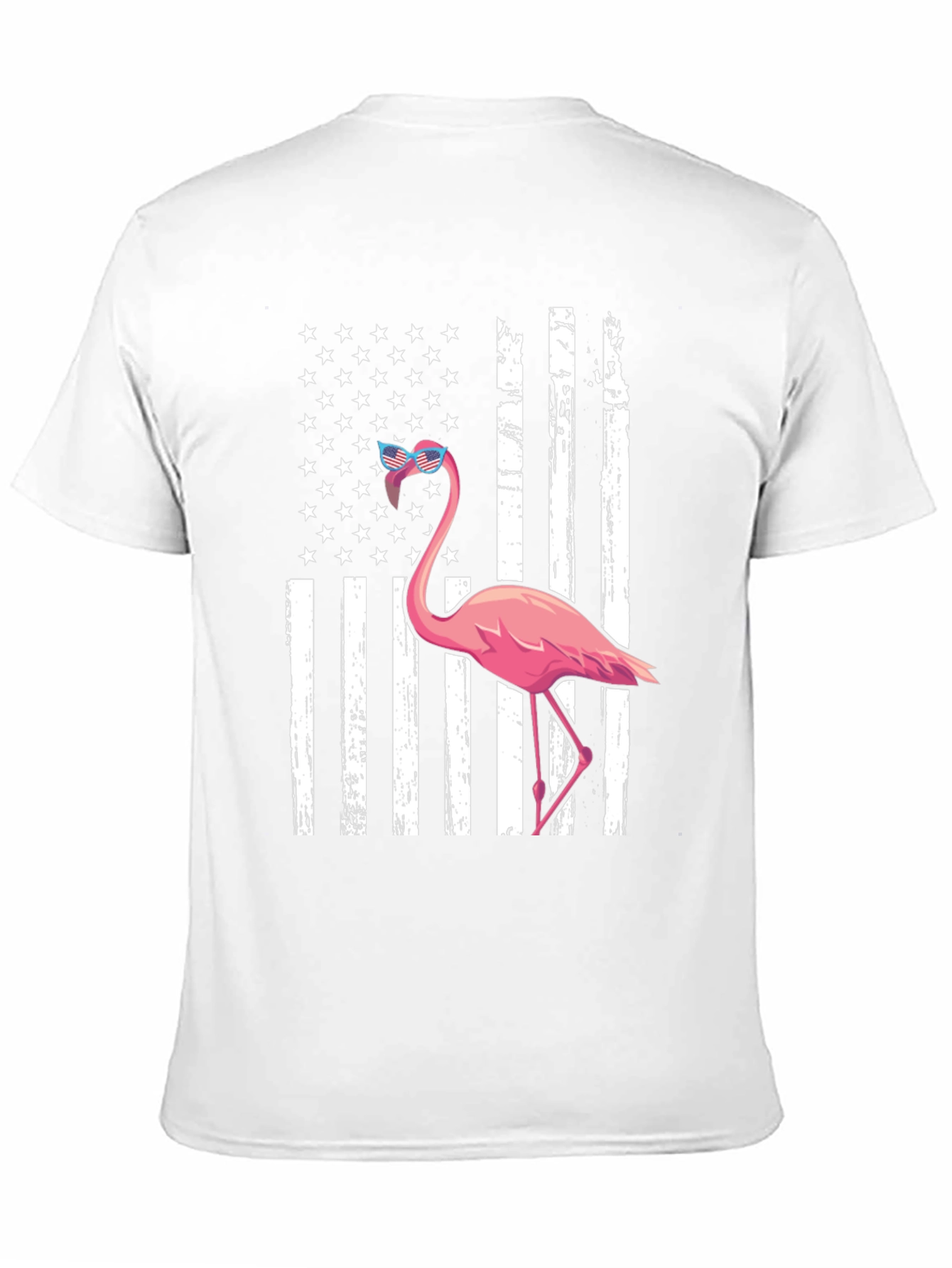 Flamingo American Flag Graphic Tee