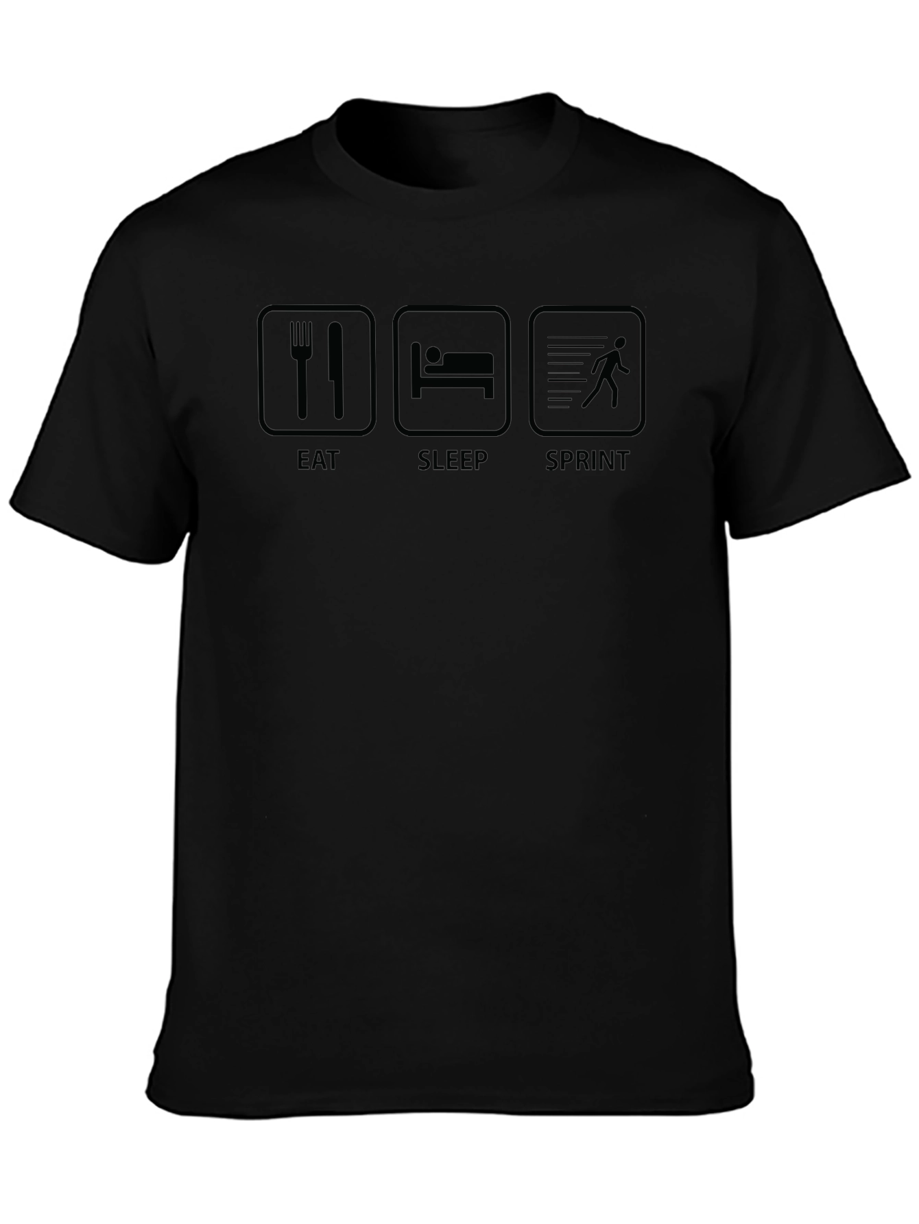 Eat Sleep Sprint Black Graphic Tee