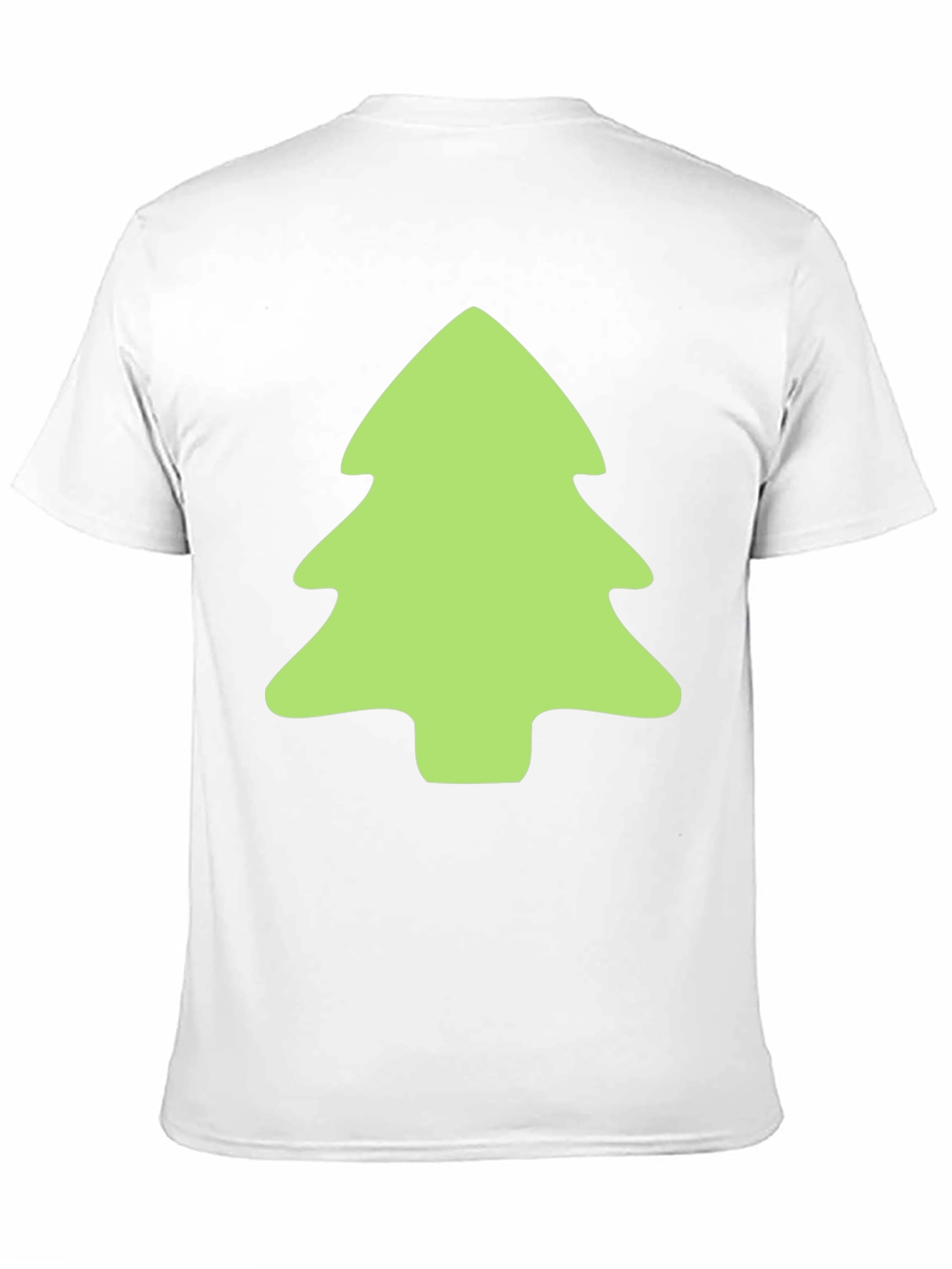 Festive Green Tree Graphic Black T-Shirt