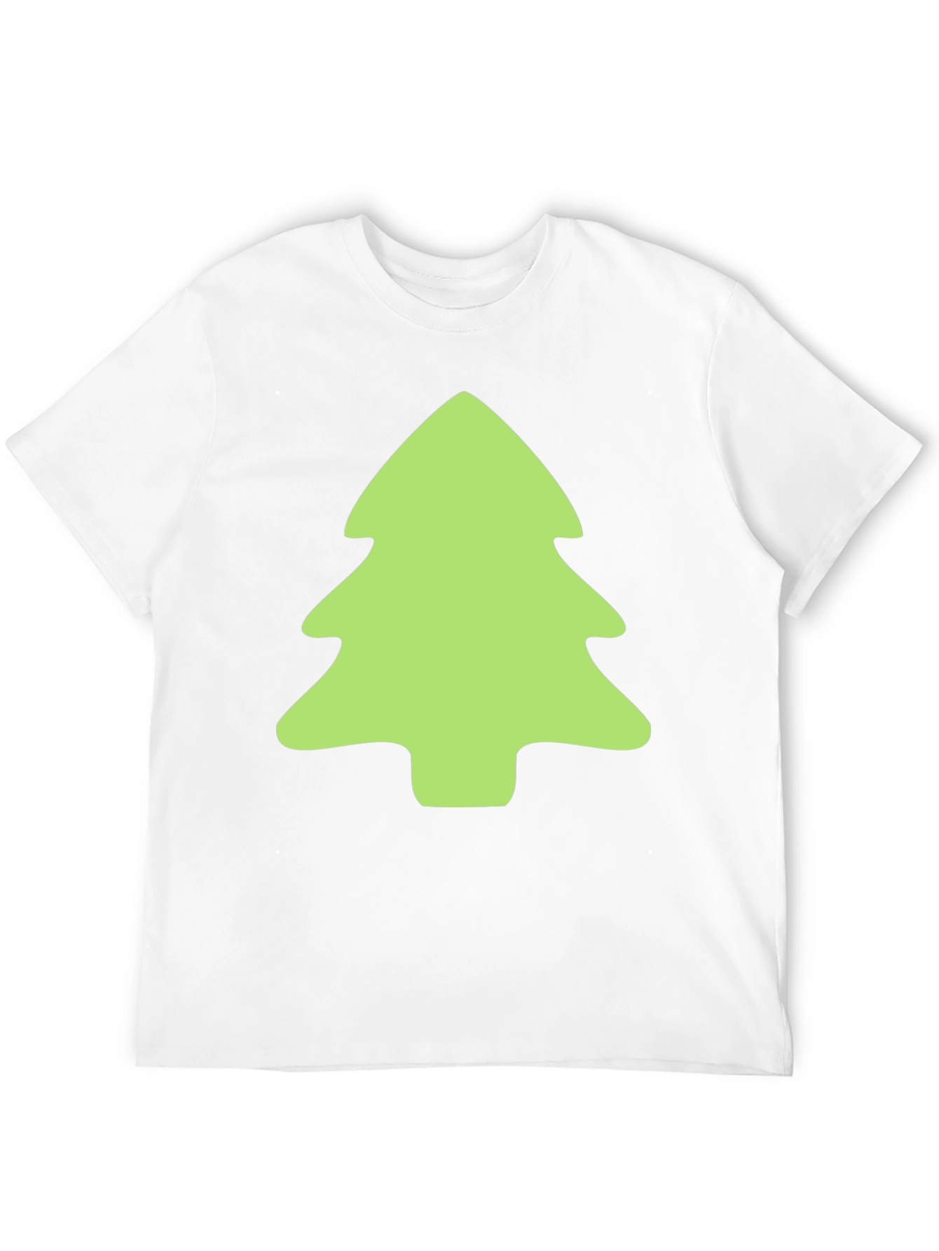 Festive Green Tree Graphic Black T-Shirt