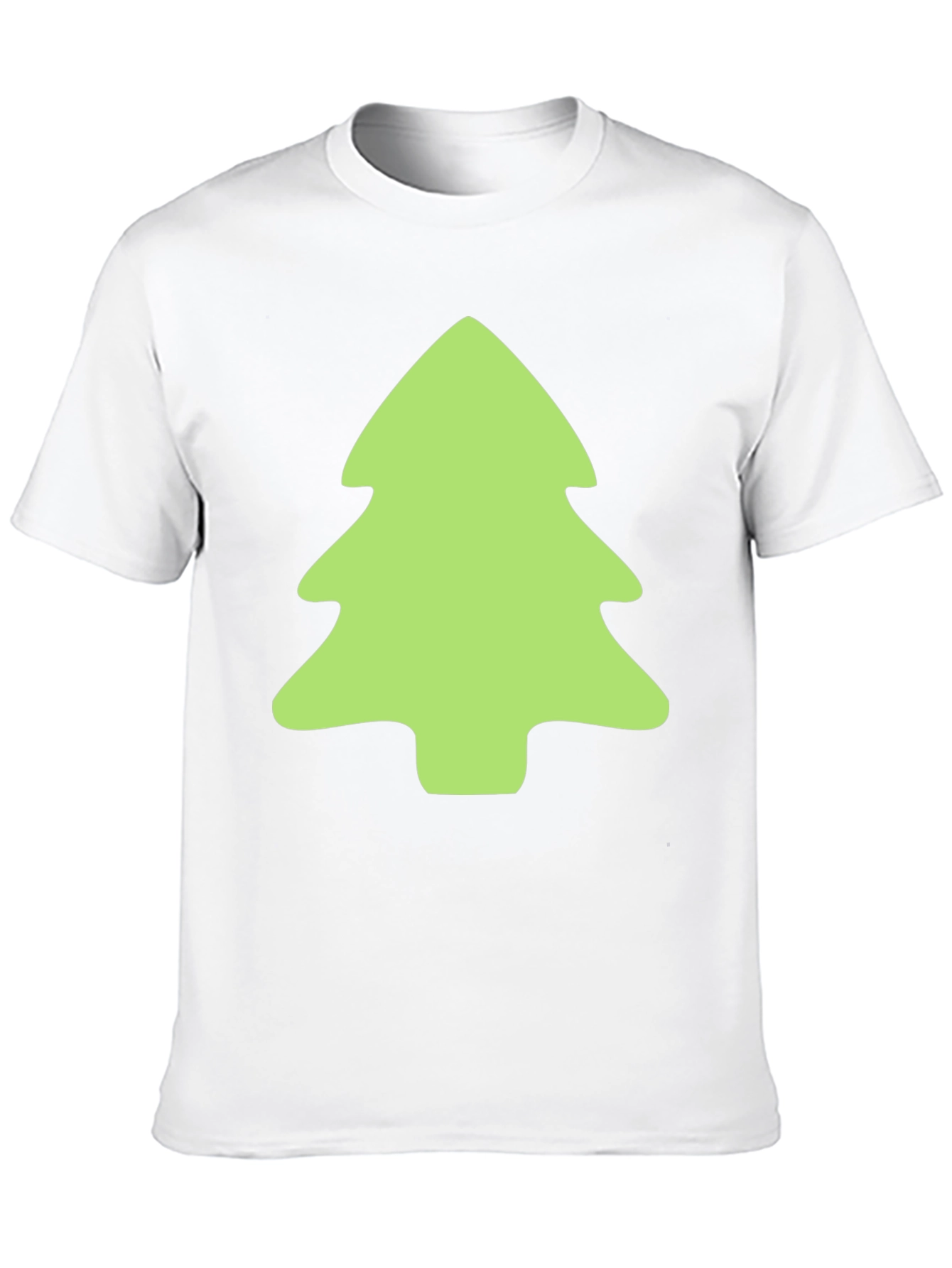 Festive Green Tree Graphic Black T-Shirt