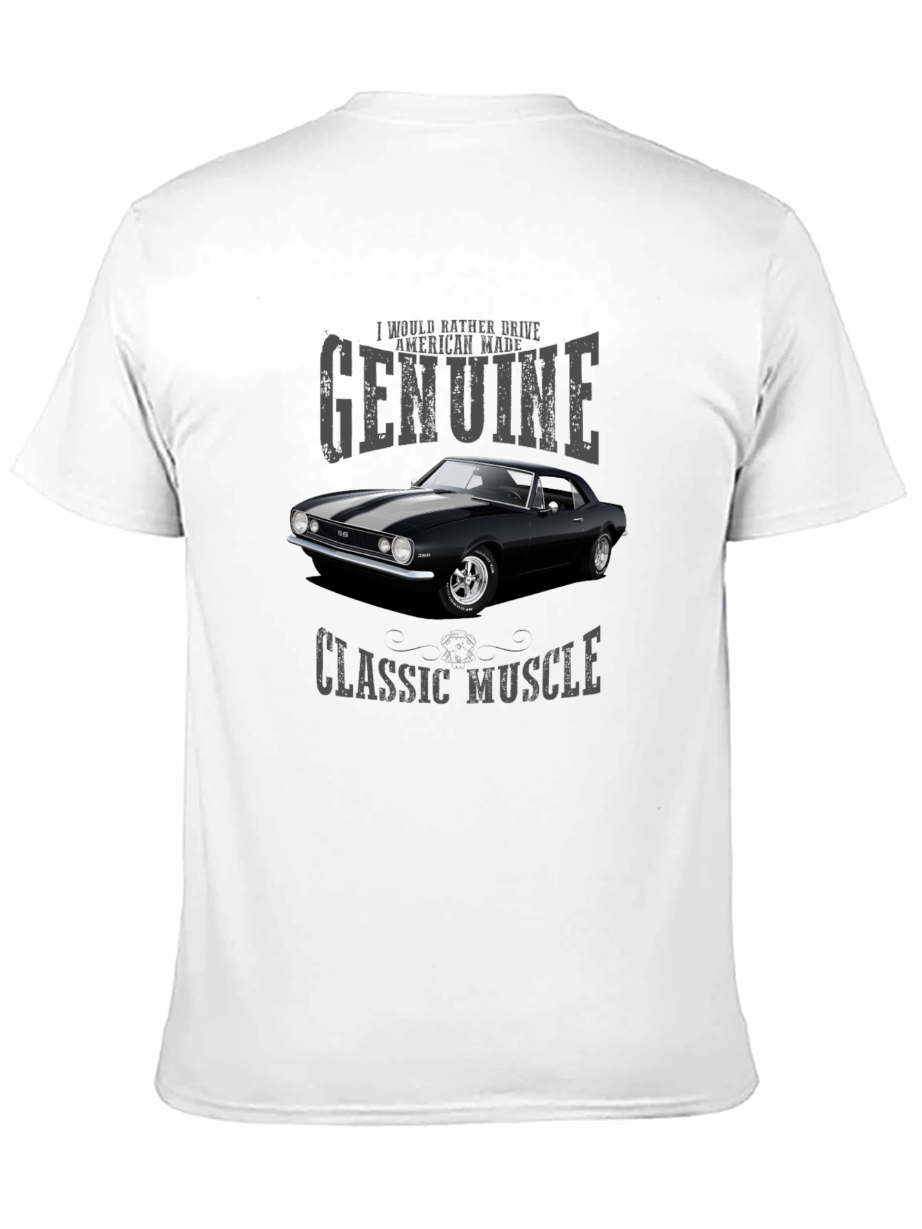 Genuine Classic Muscle Car T-Shirt - Black