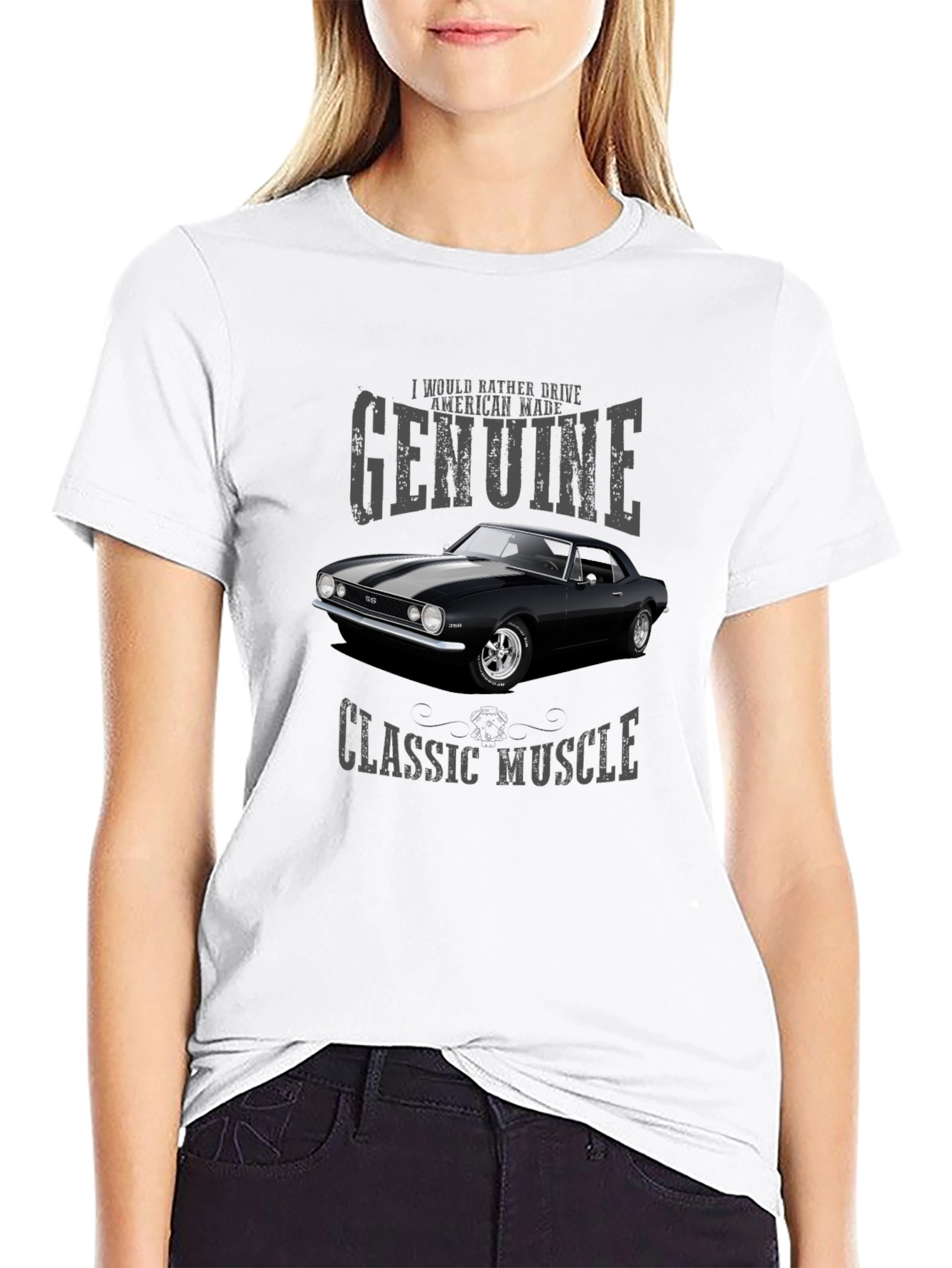 Genuine Classic Muscle Car T-Shirt - Black