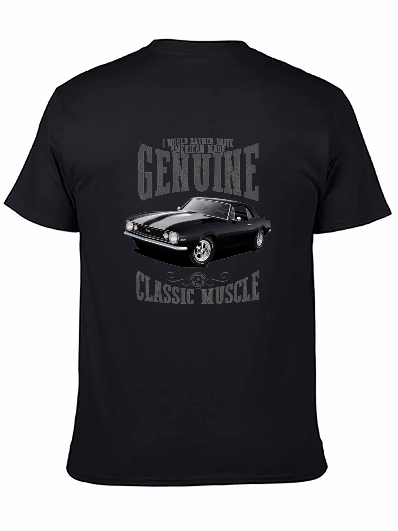 Genuine Classic Muscle Car T-Shirt - Black