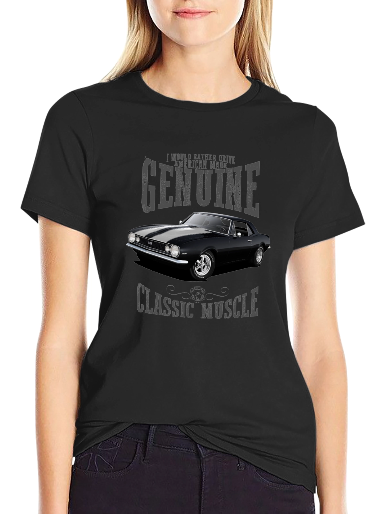 Genuine Classic Muscle Car T-Shirt - Black