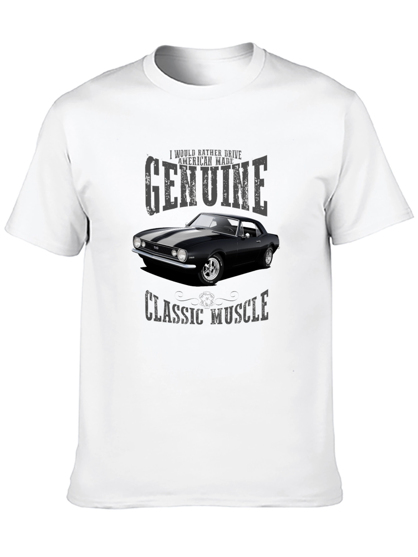 Genuine Classic Muscle Car T-Shirt - Black