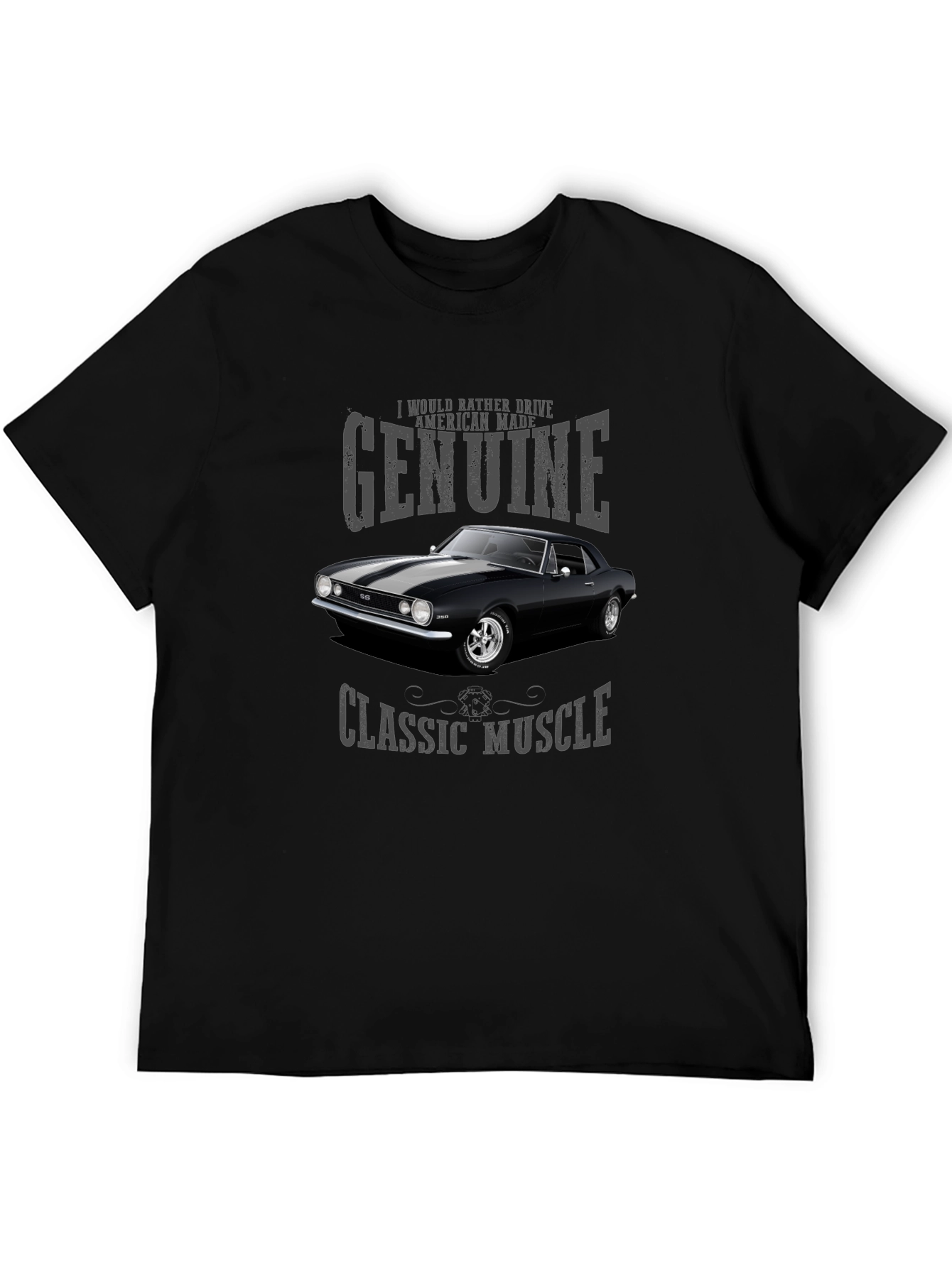 Genuine Classic Muscle Car T-Shirt - Black