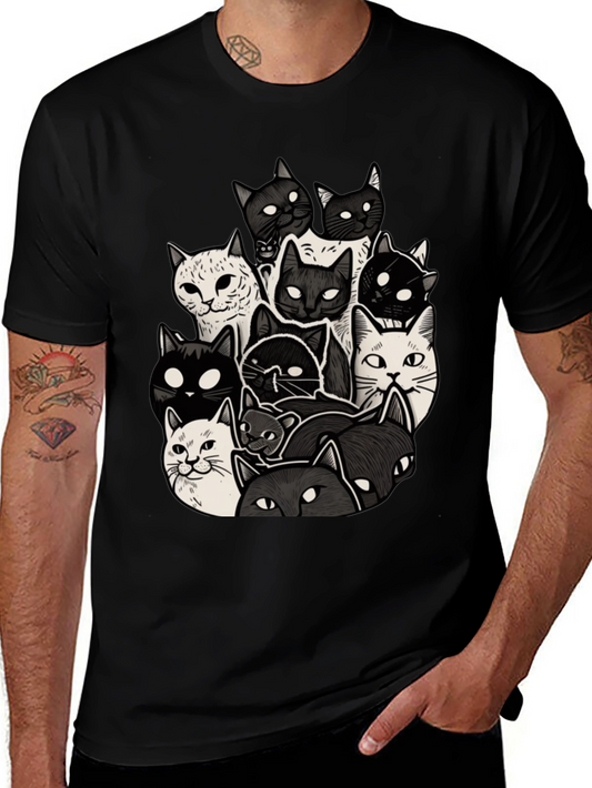 Cool Cats T-Shirt - Black Cotton Blend