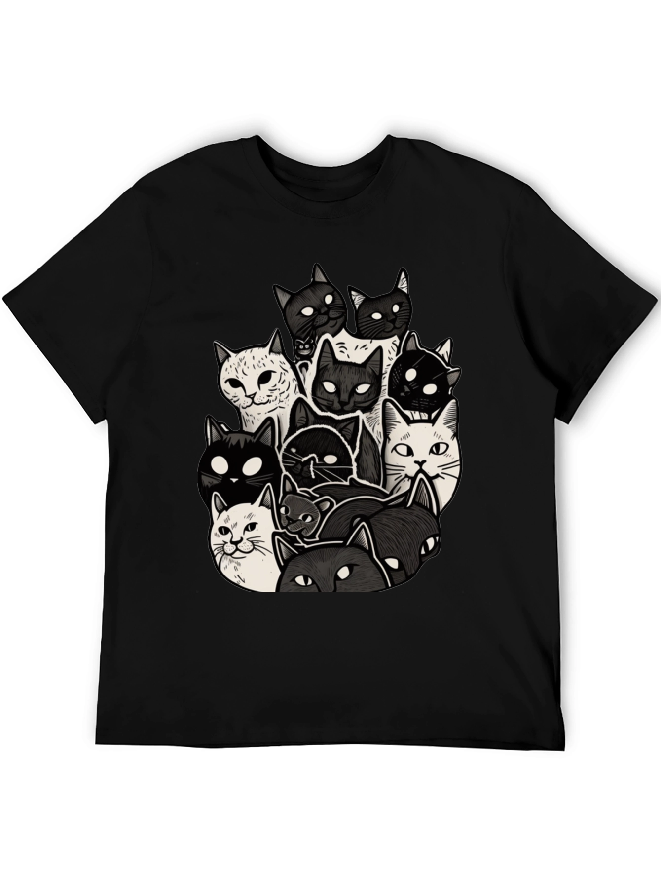 Cool Cats T-Shirt - Black Cotton Blend