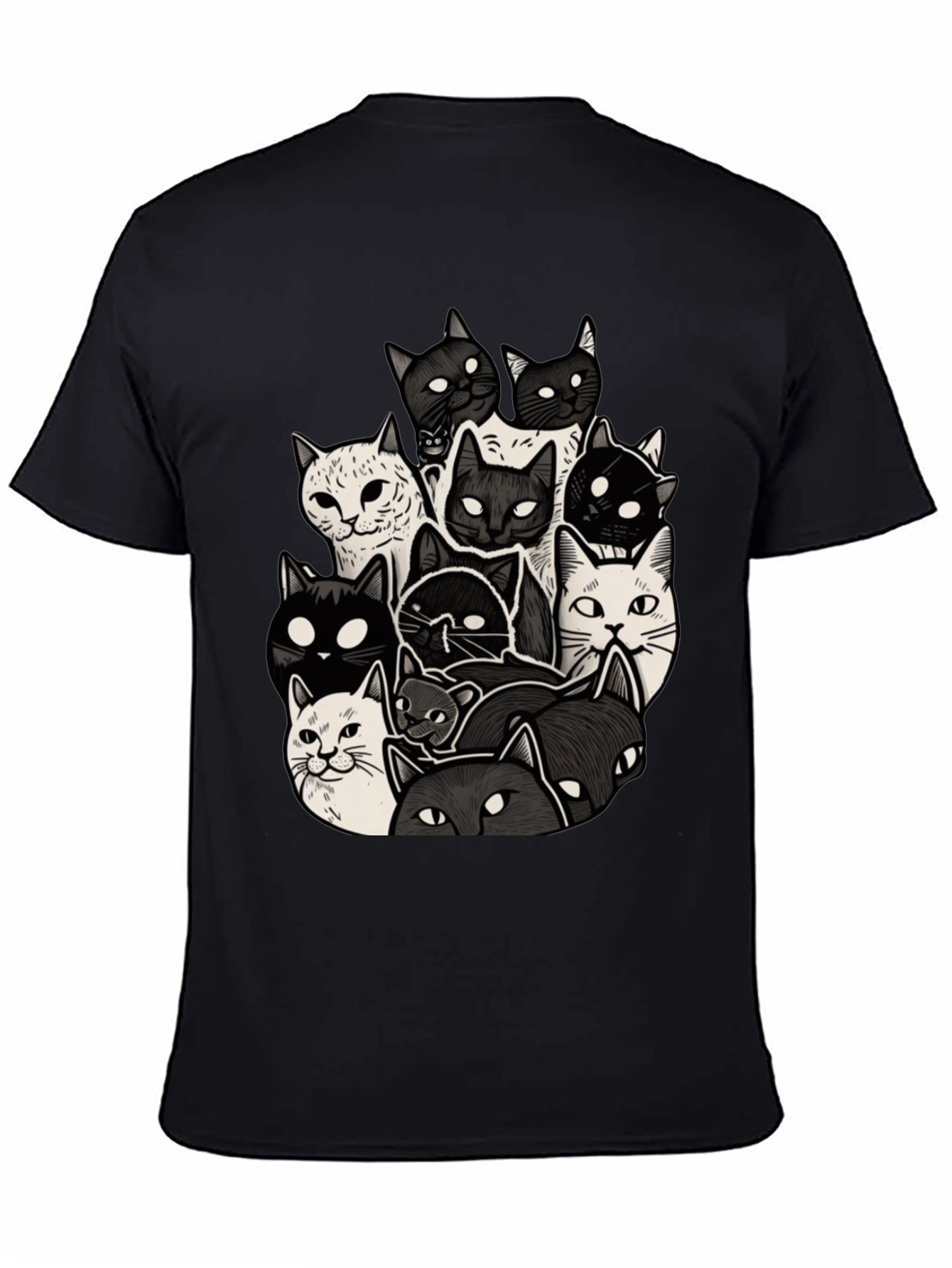 Cool Cats T-Shirt - Black Cotton Blend