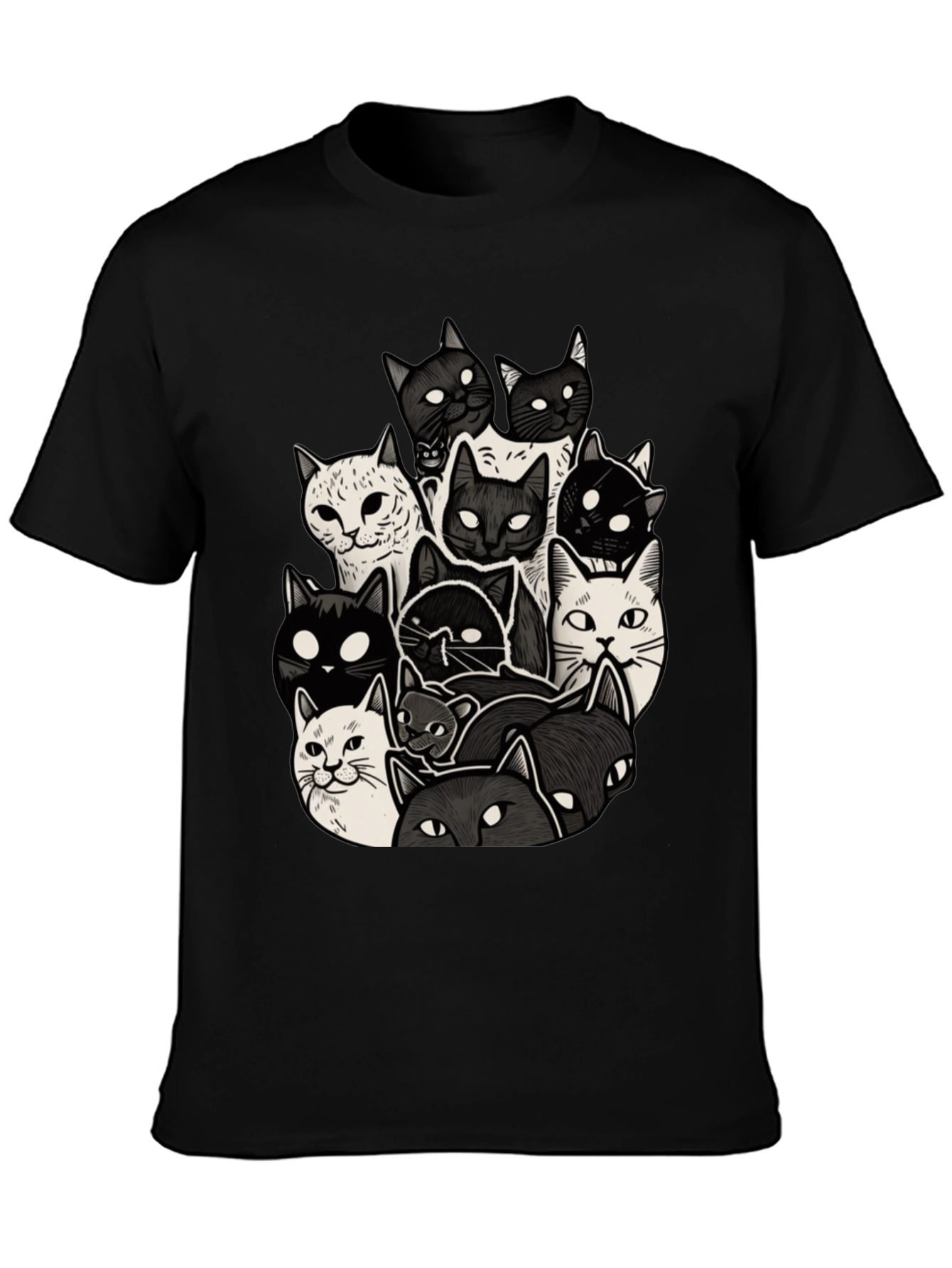 Cool Cats T-Shirt - Black Cotton Blend