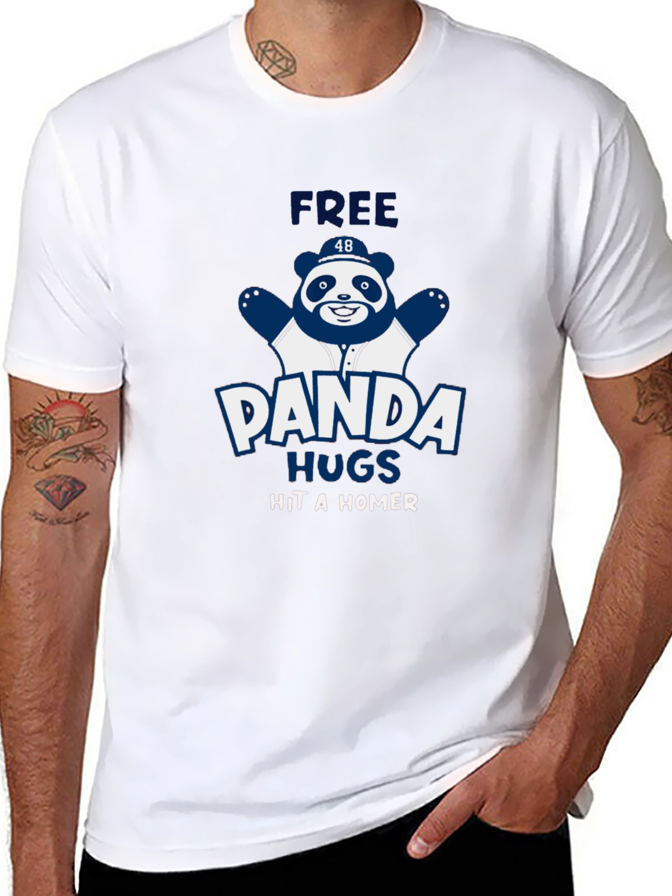 Panda Hugs Hit a Homer T-Shirt